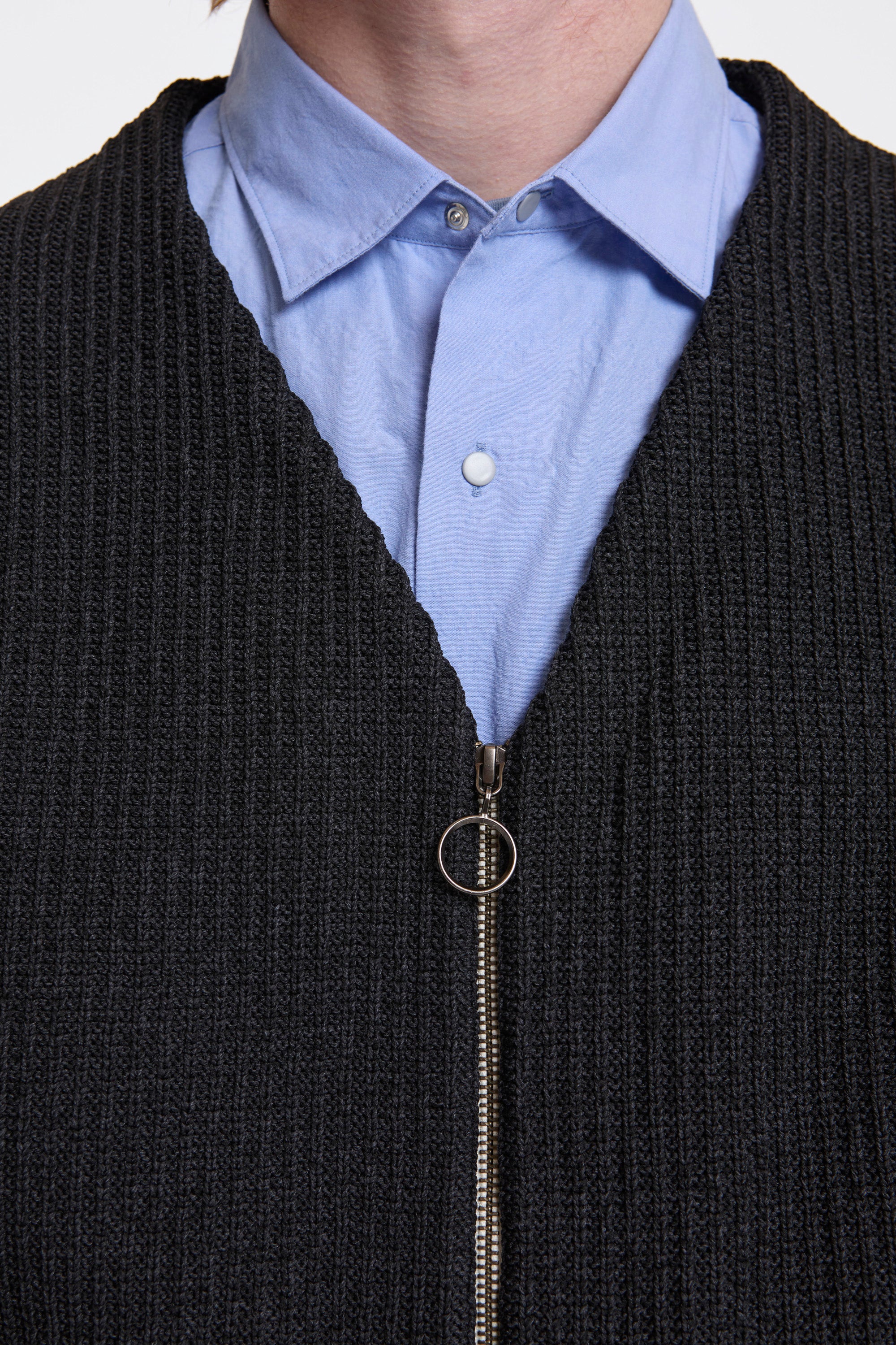 5G Zip Cardigan Black - Image 3