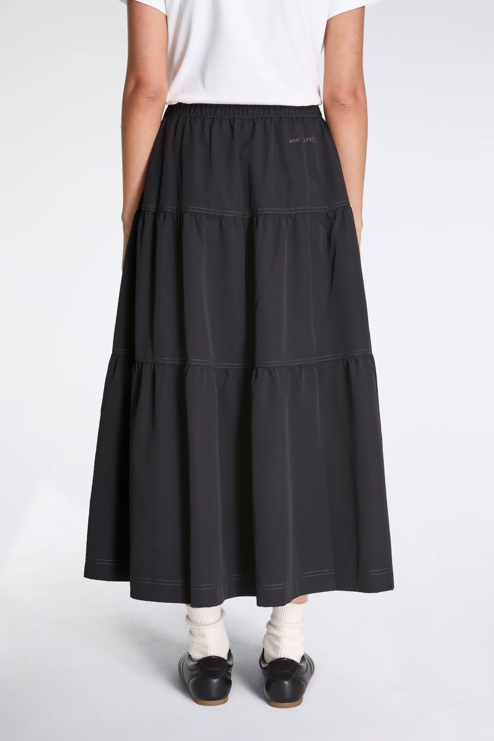 Crinkled Nylon Skirt 2 Black - Image 3