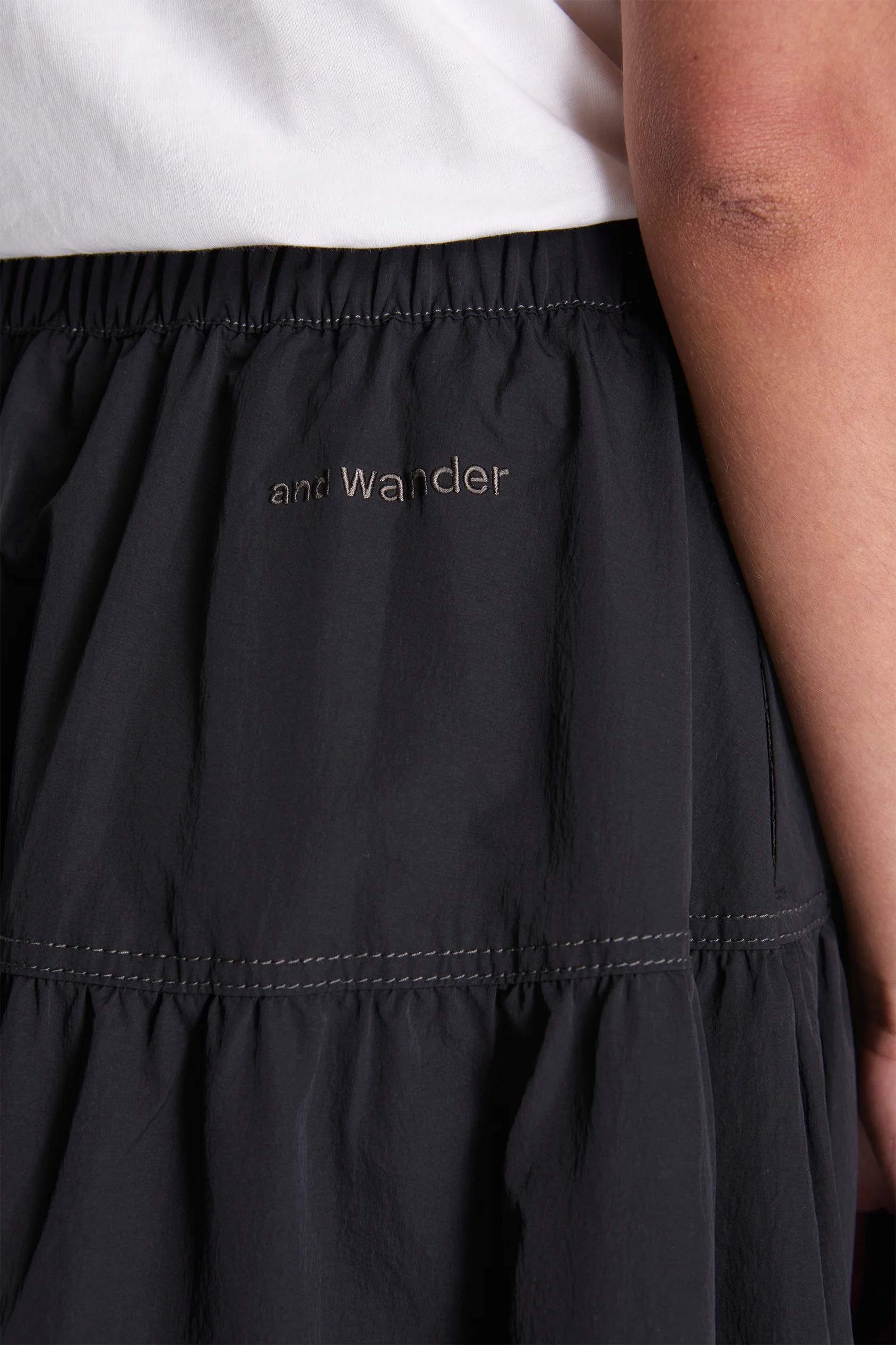 Crinkled Nylon Skirt 2 Black - Image 4