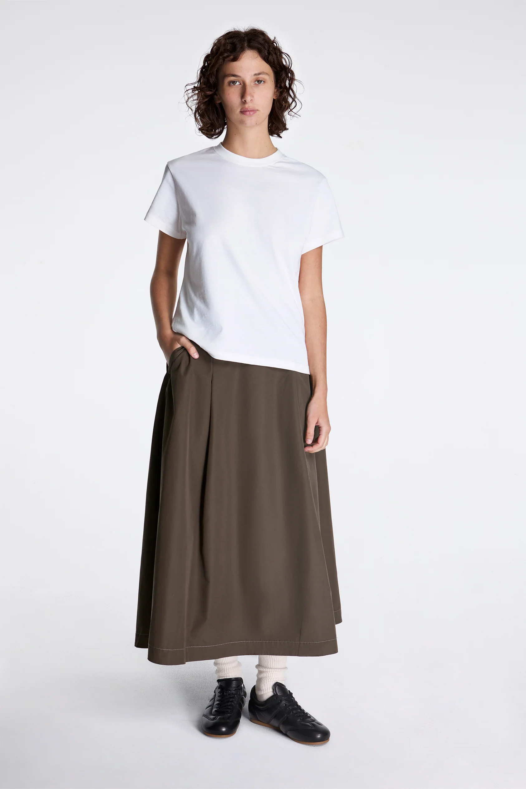 High Count Cloth Skirt  L.Khaki - Image 3