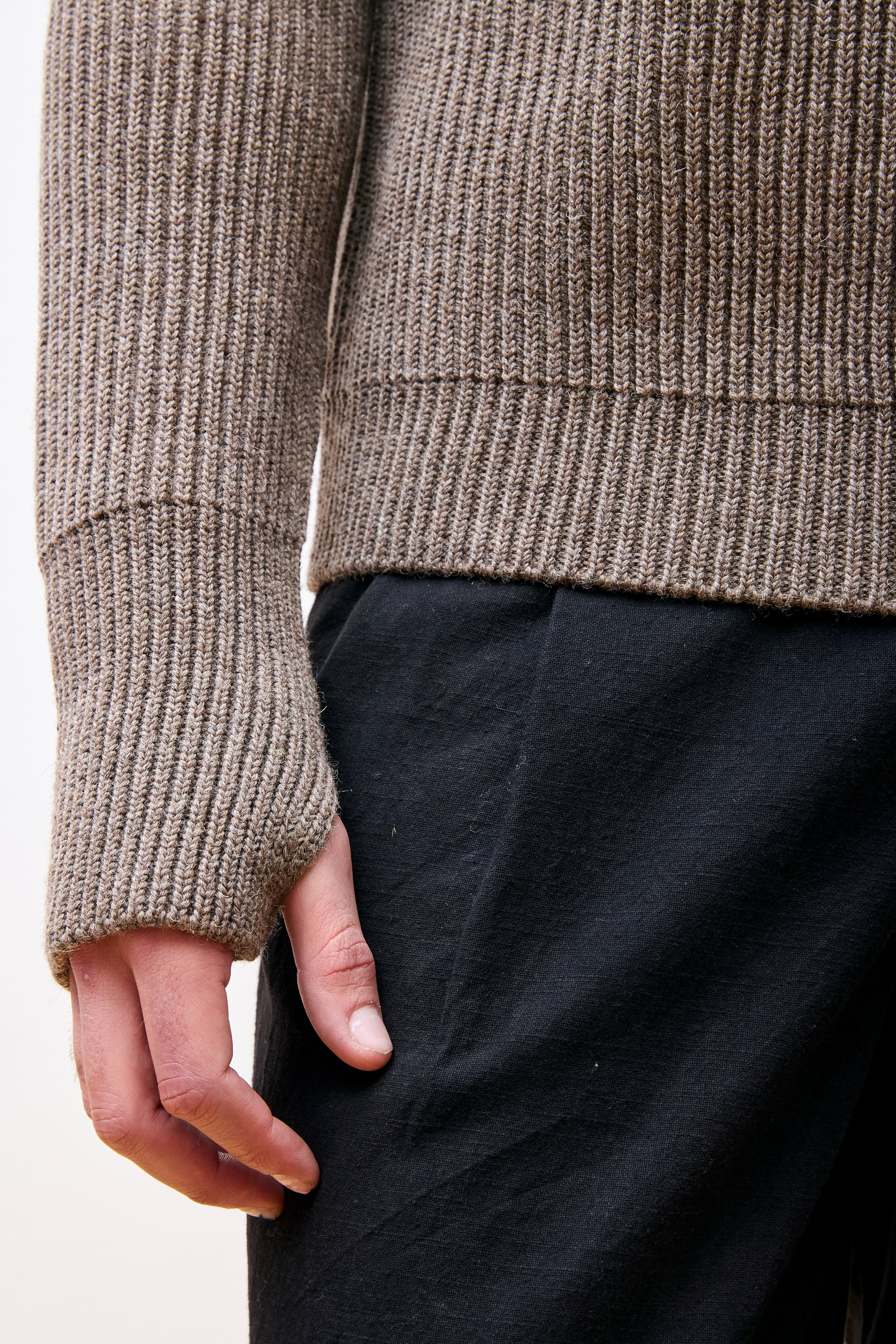 Navy Half-Zip Natural Taupe - Image 3