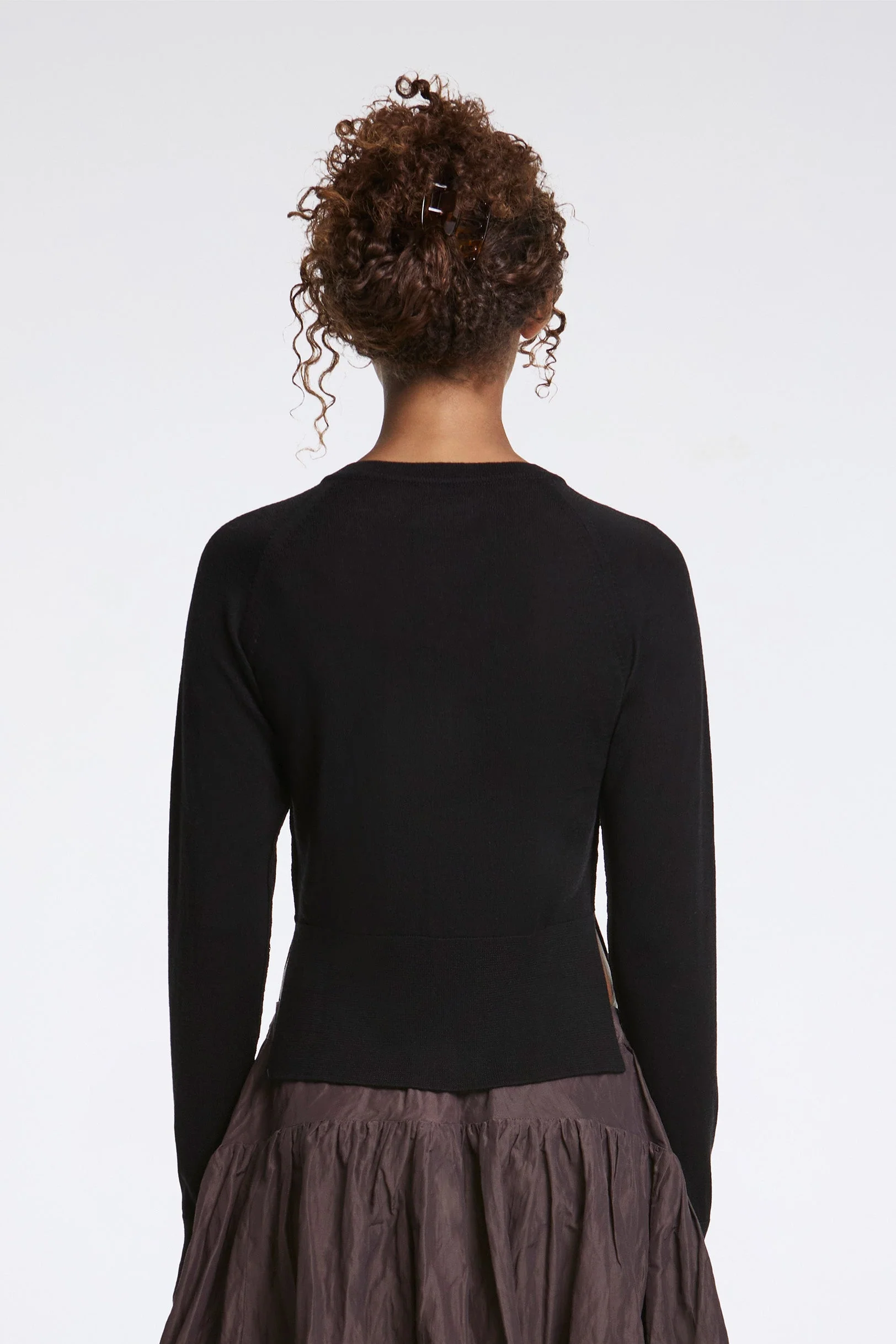 Appointment Cardigan Black Merino Silk - Image 2