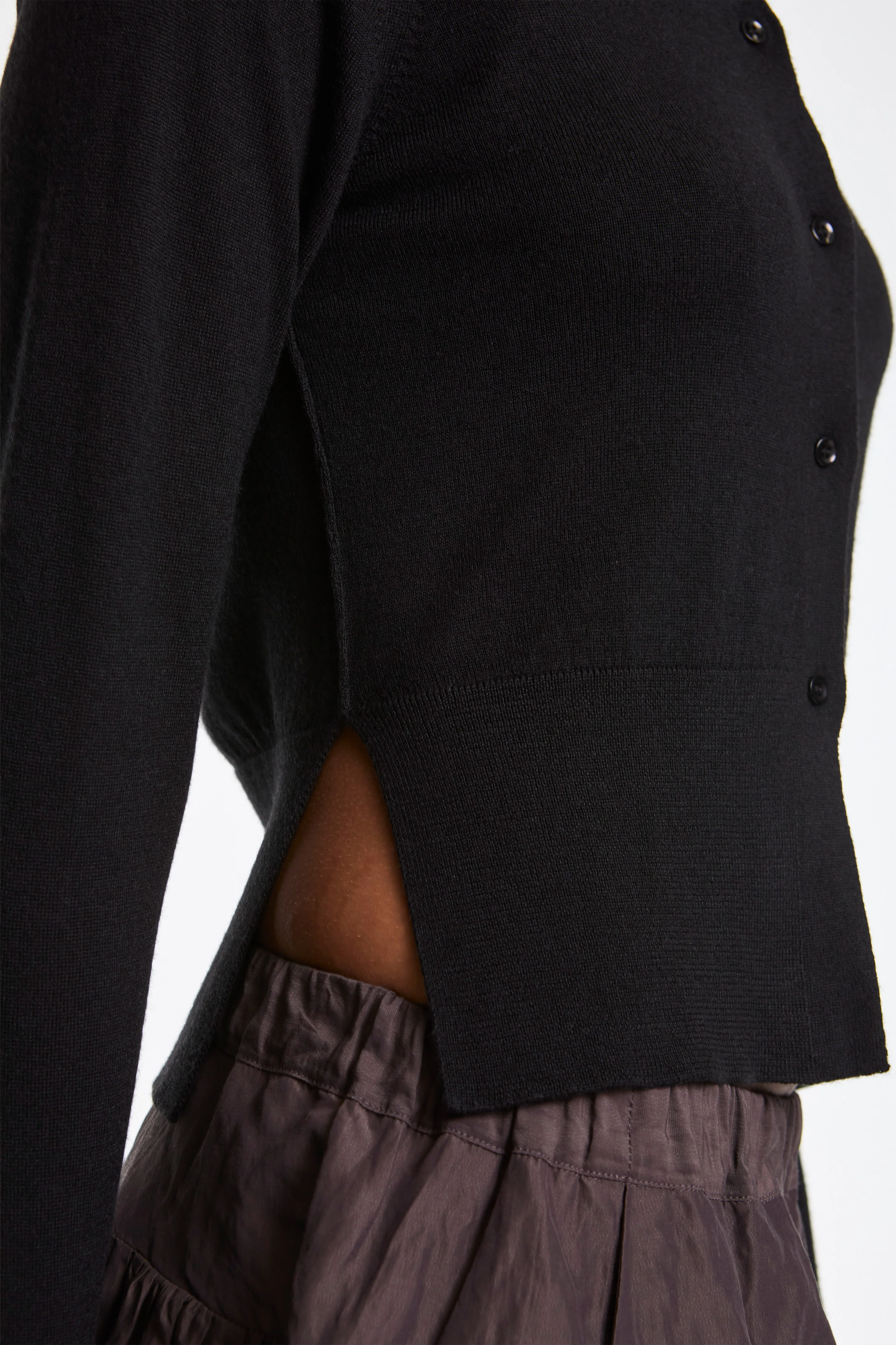 Appointment Cardigan Black Merino Silk - Image 4