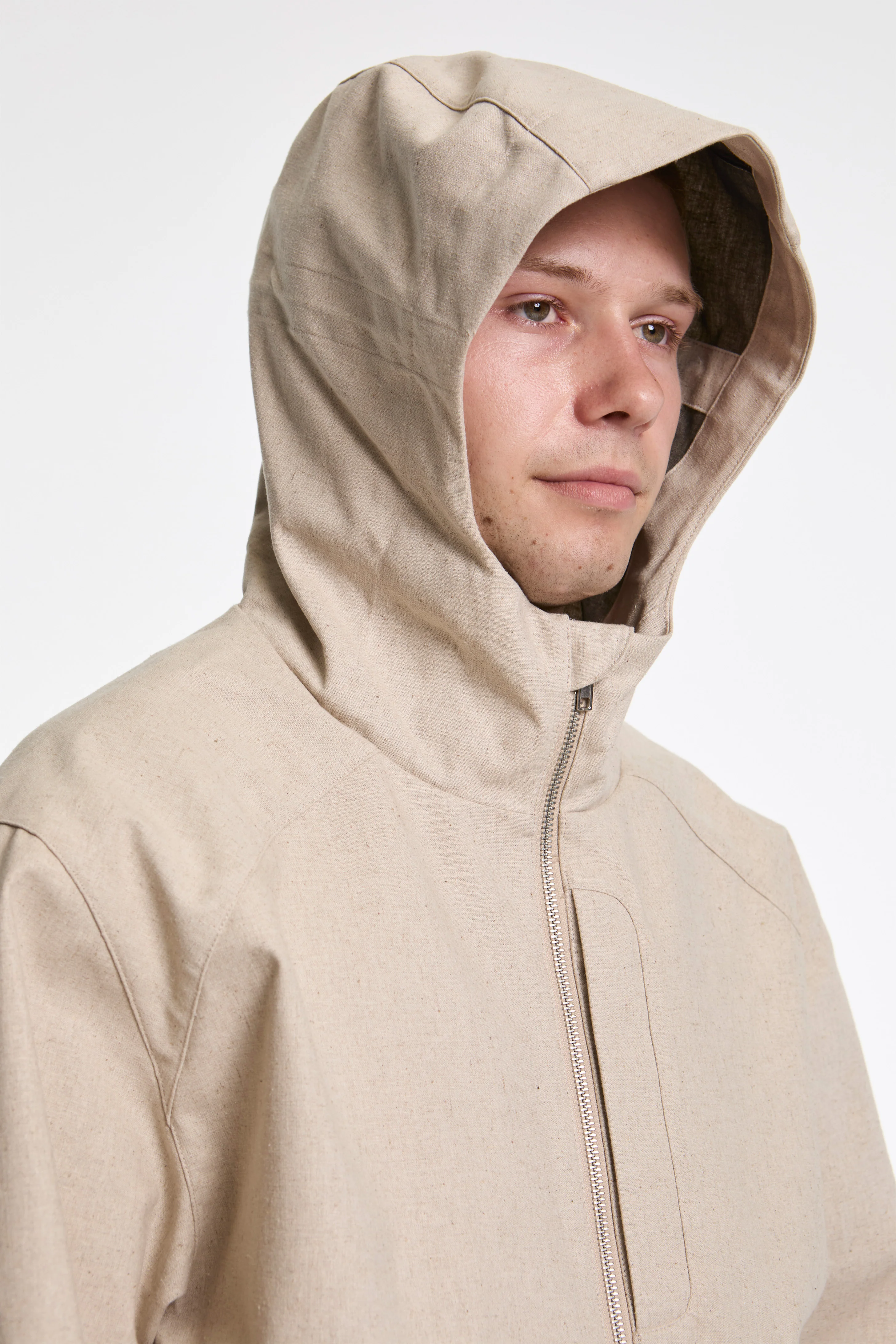 Arc Linen Cotton Mixed Wp Jacket Beige - Image 3