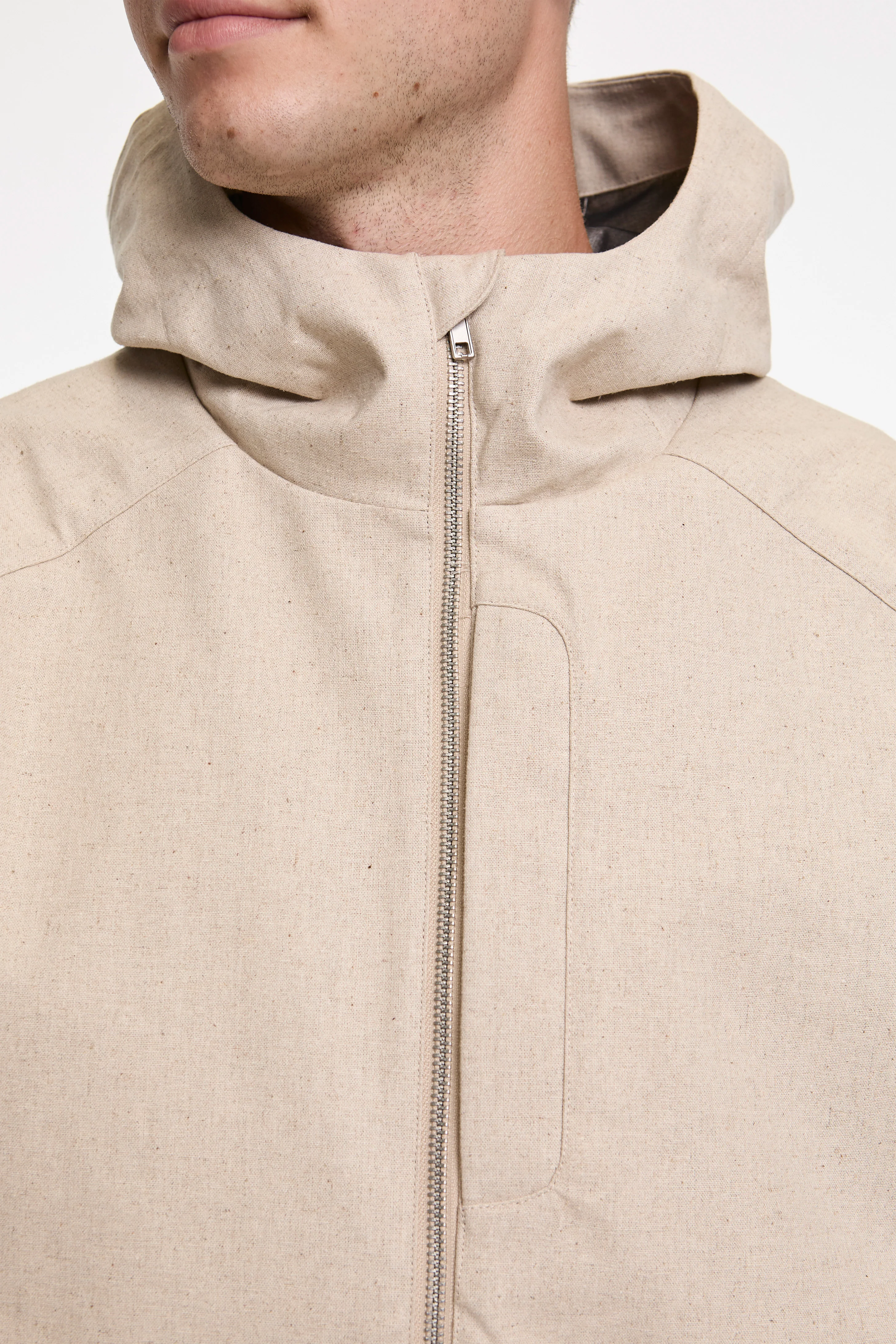 Arc Linen Cotton Mixed Wp Jacket Beige - Image 4