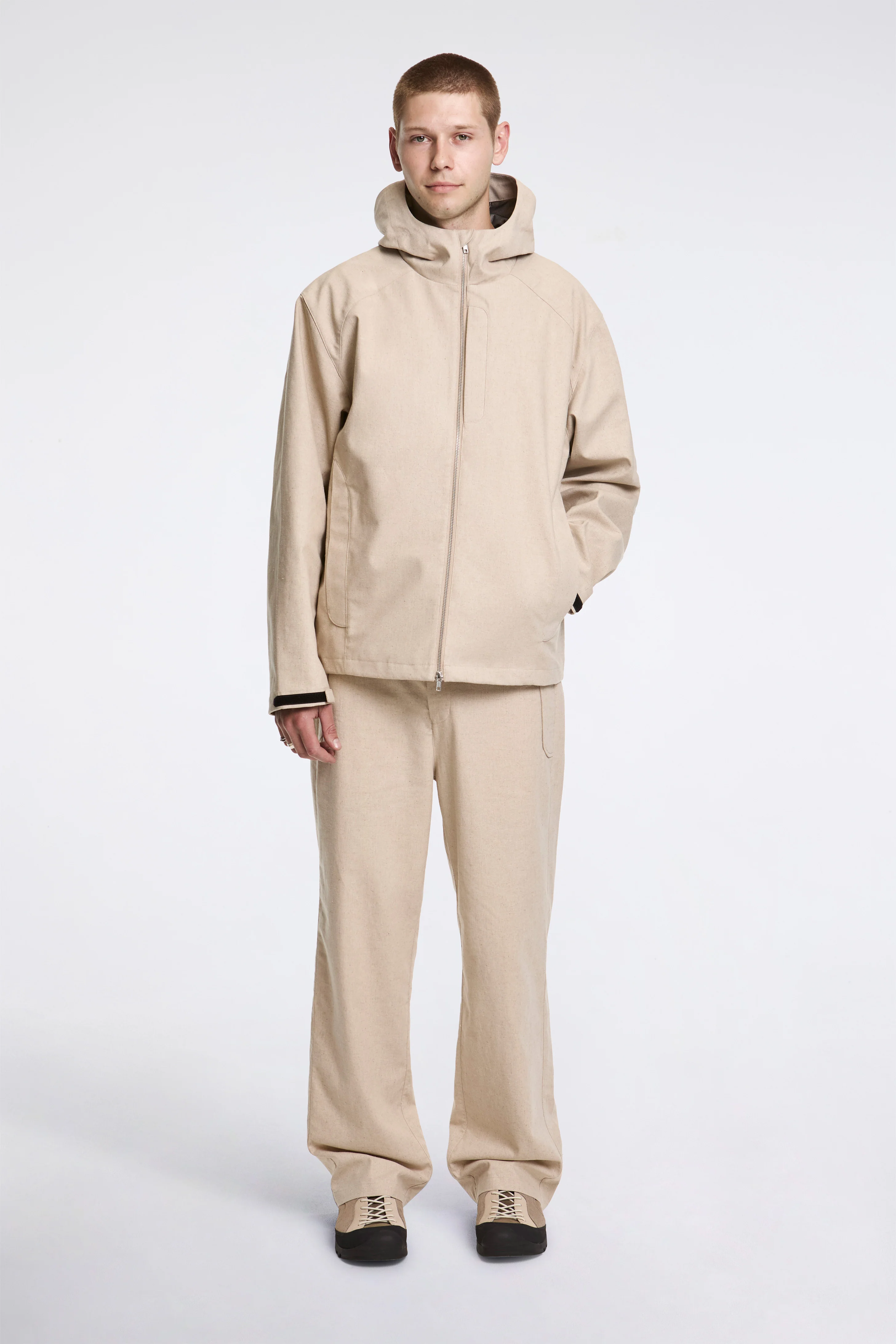 Arc Linen Cotton Mixed Wp Jacket Beige - Image 6