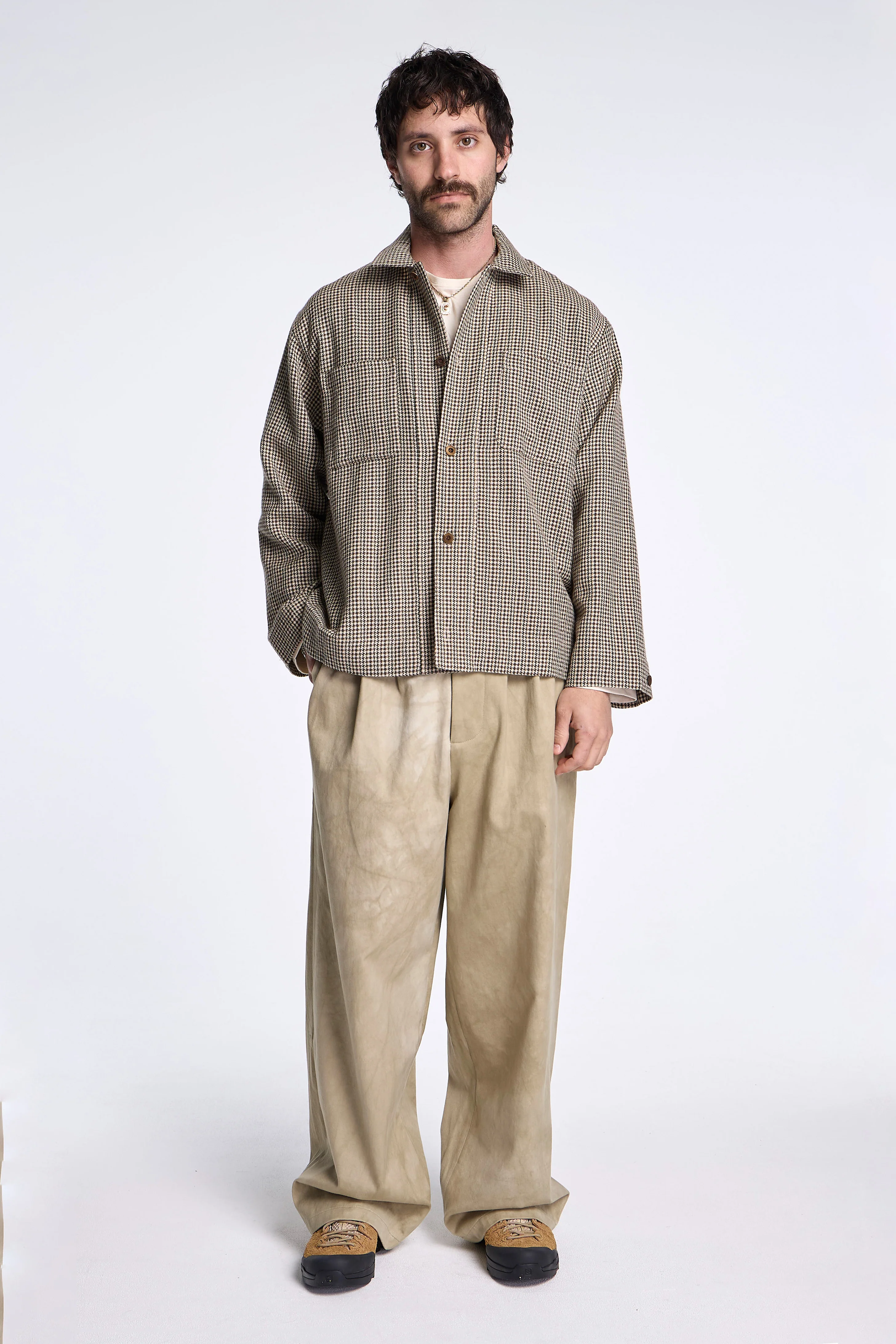 Double Pleated Pant Uneven Khaki - Image 5