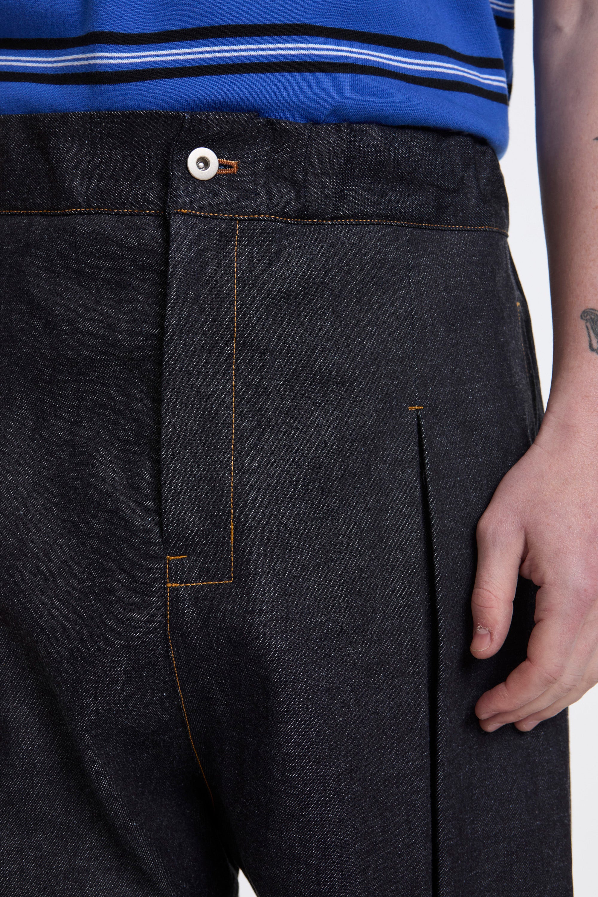 Box Pleat Trouser Raw Denim - Image 3