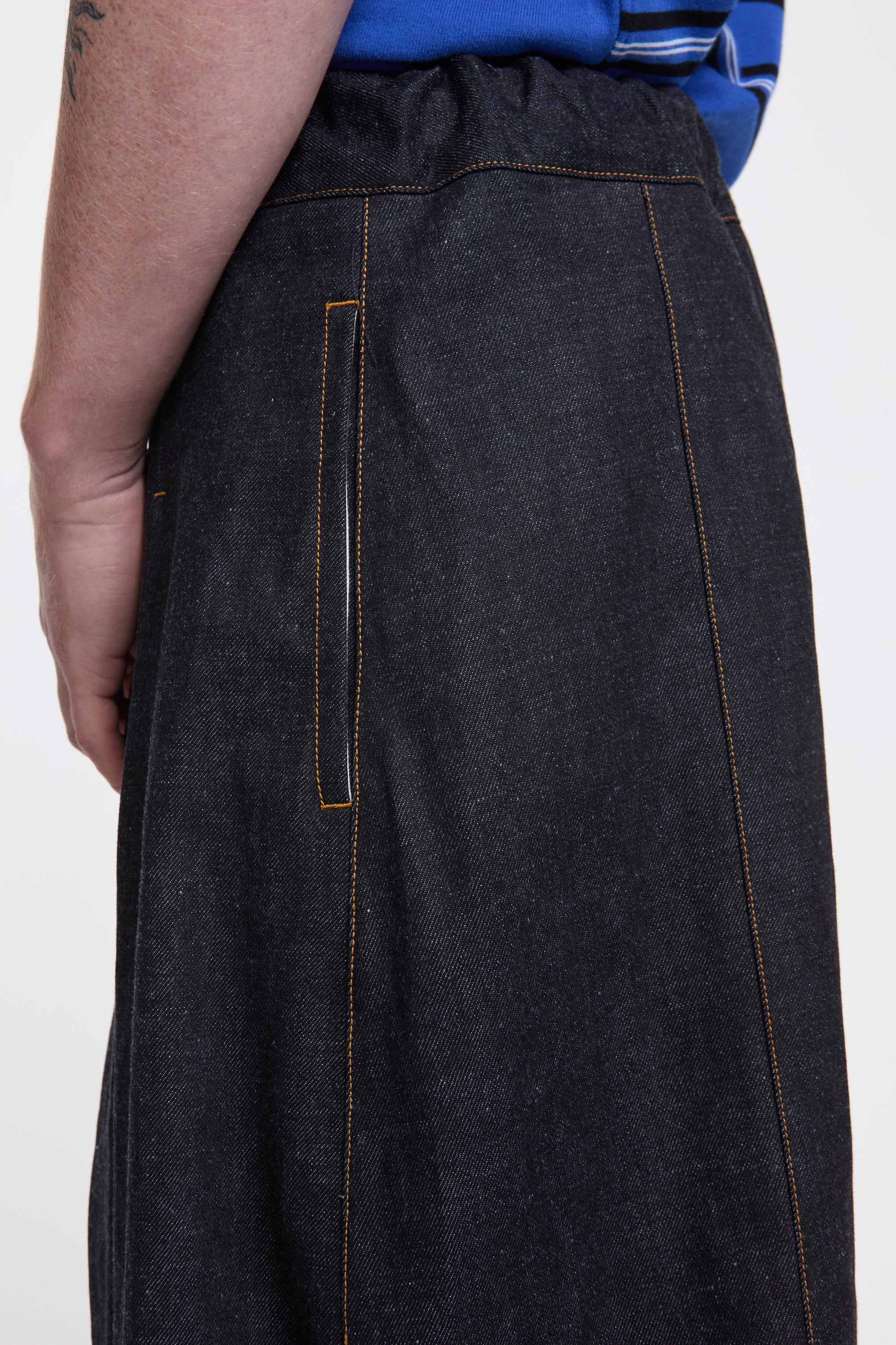 Box Pleat Trouser Raw Denim - Image 5