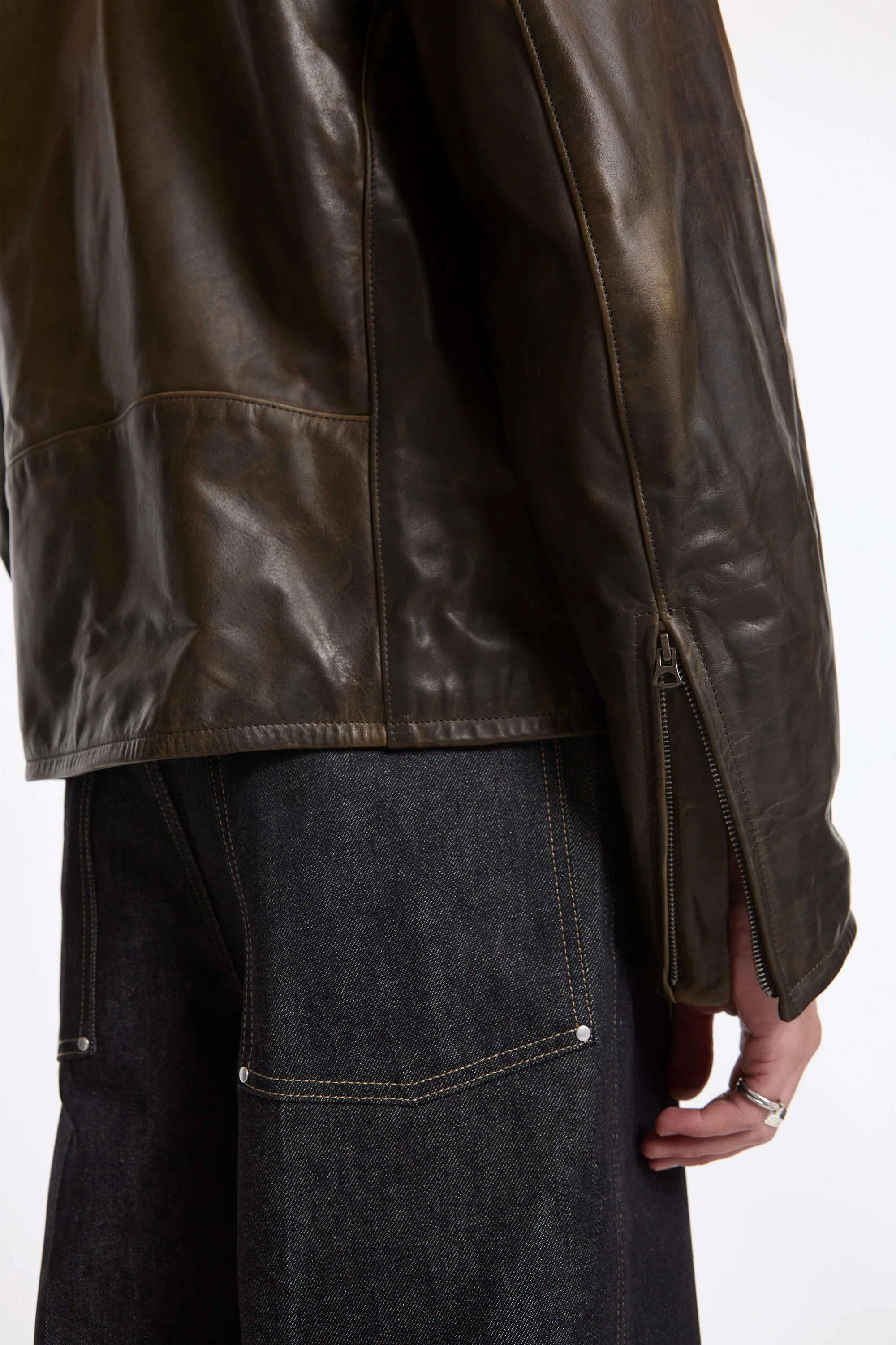Boxy Biker Jacket Bronze - Image 5