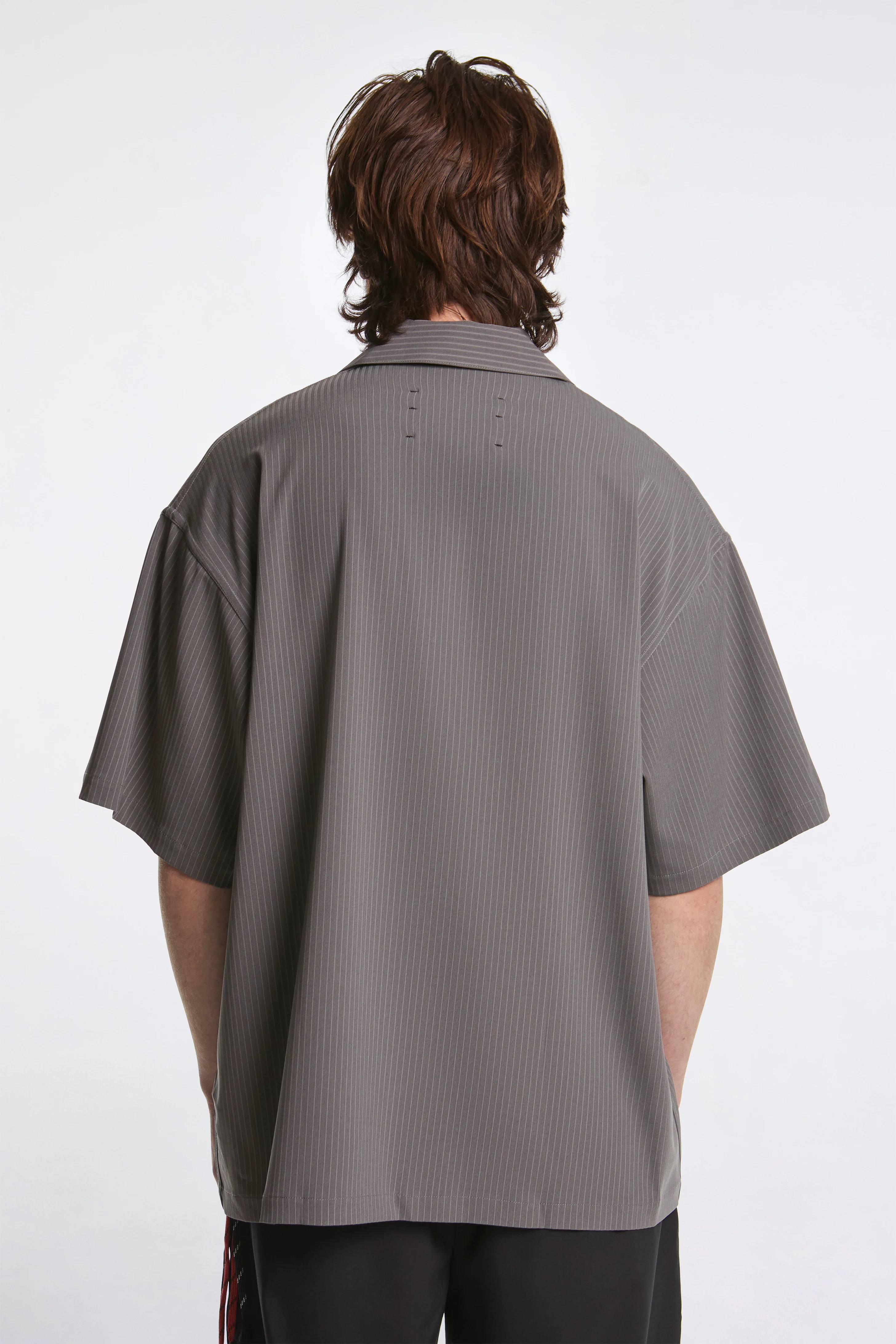 Button Up Gym Shirt Grey - Image 4
