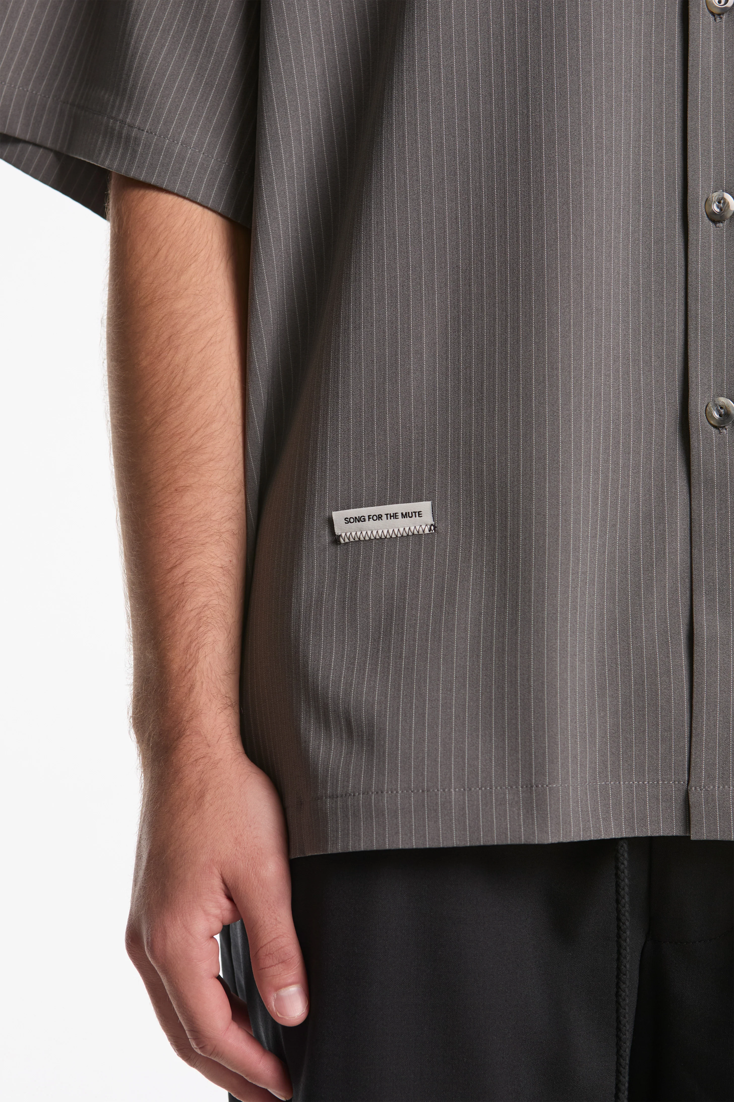 Button Up Gym Shirt Grey - Image 5