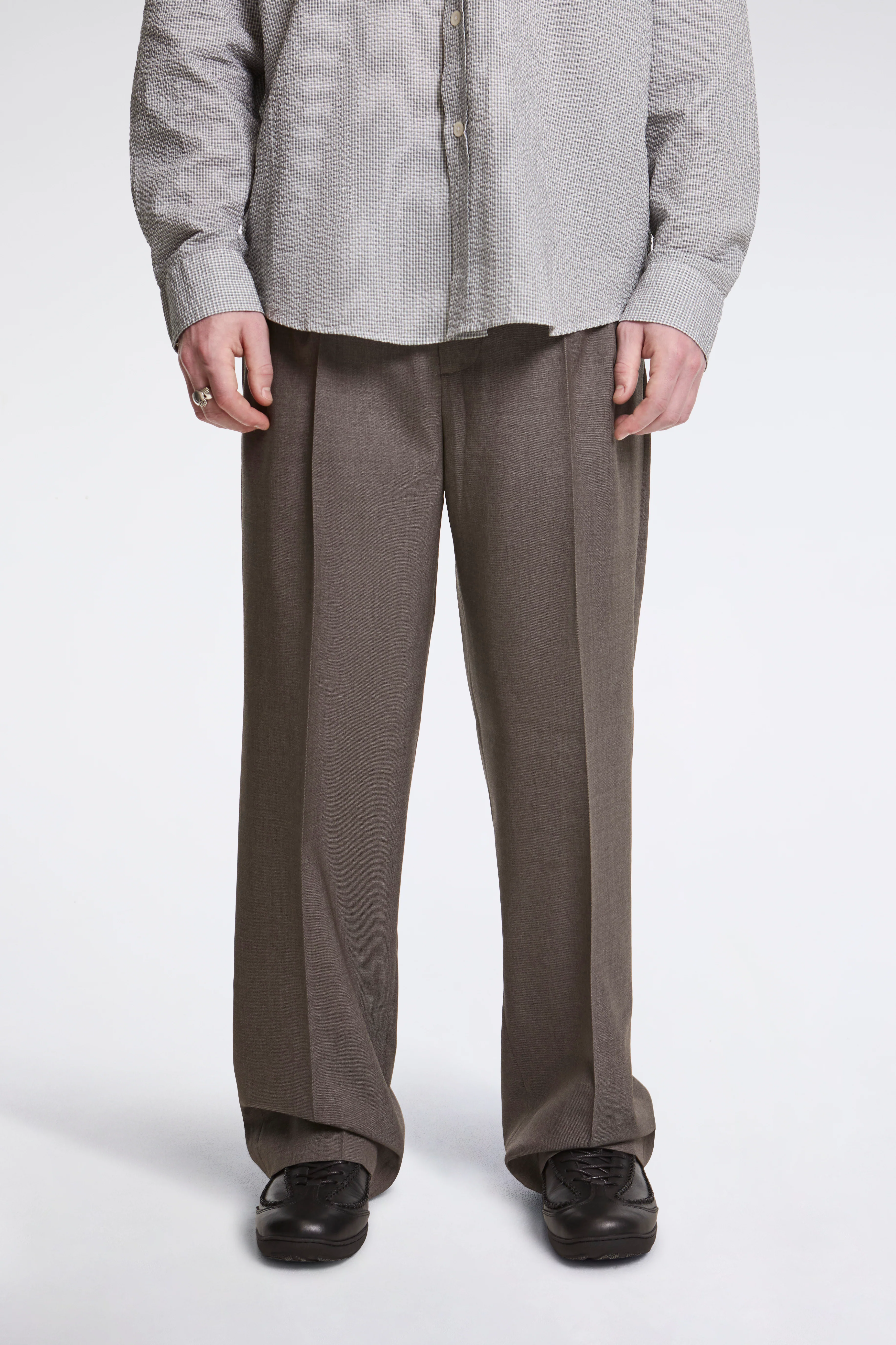 Classic Trousers Light Taupe Wool - Image 2