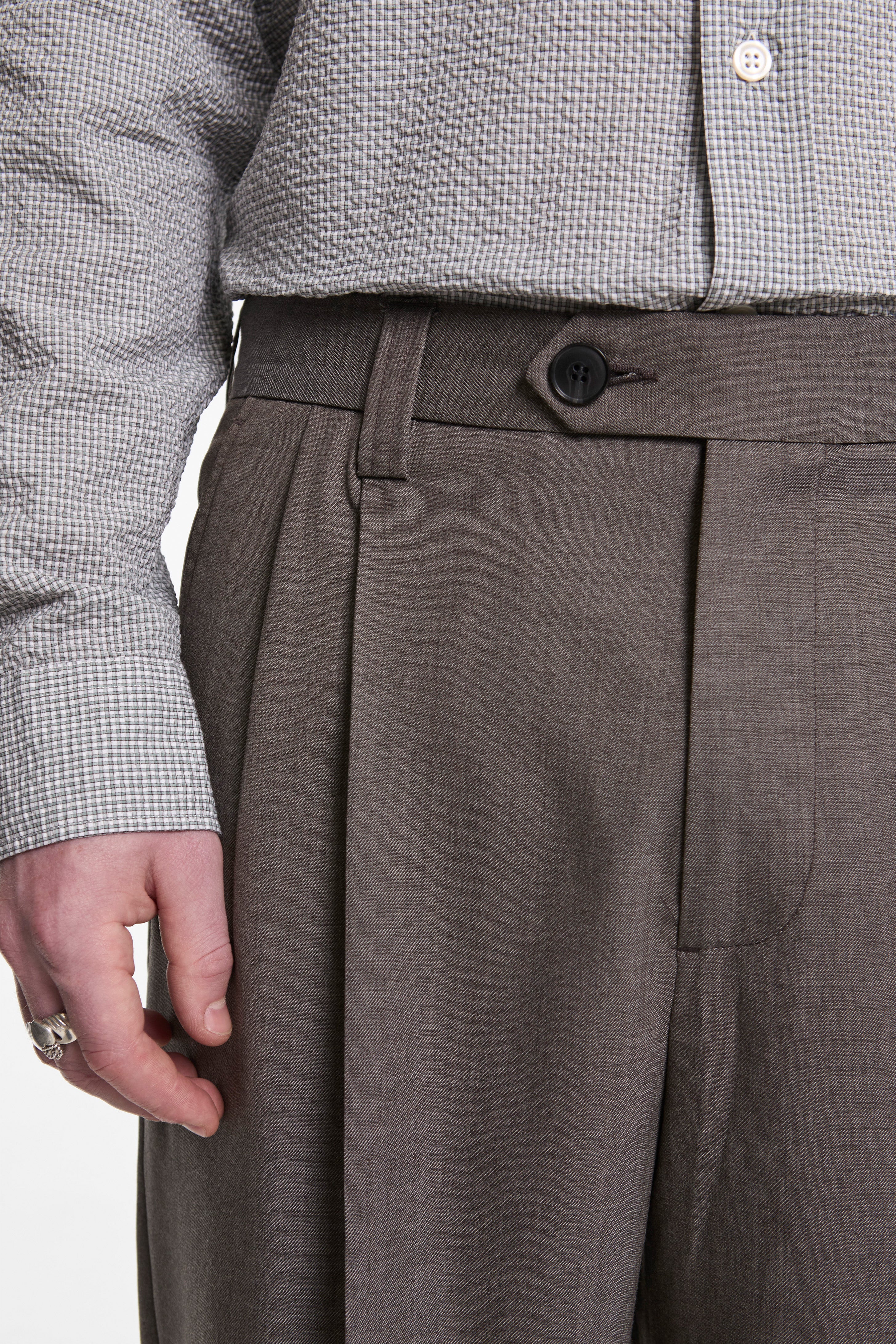 Classic Trousers Light Taupe Wool - Image 3