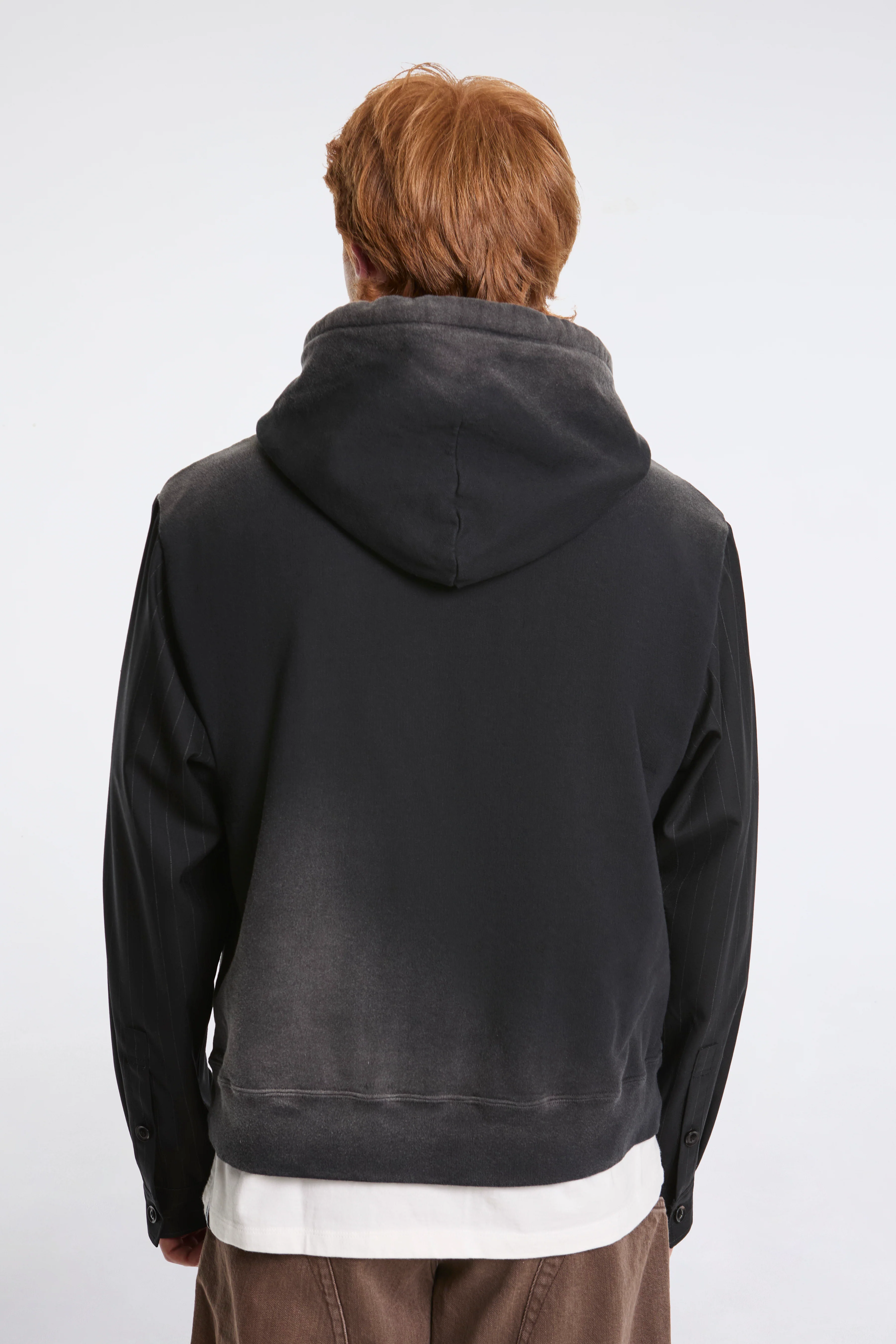 Combination Zip Hoodie Black - Image 2