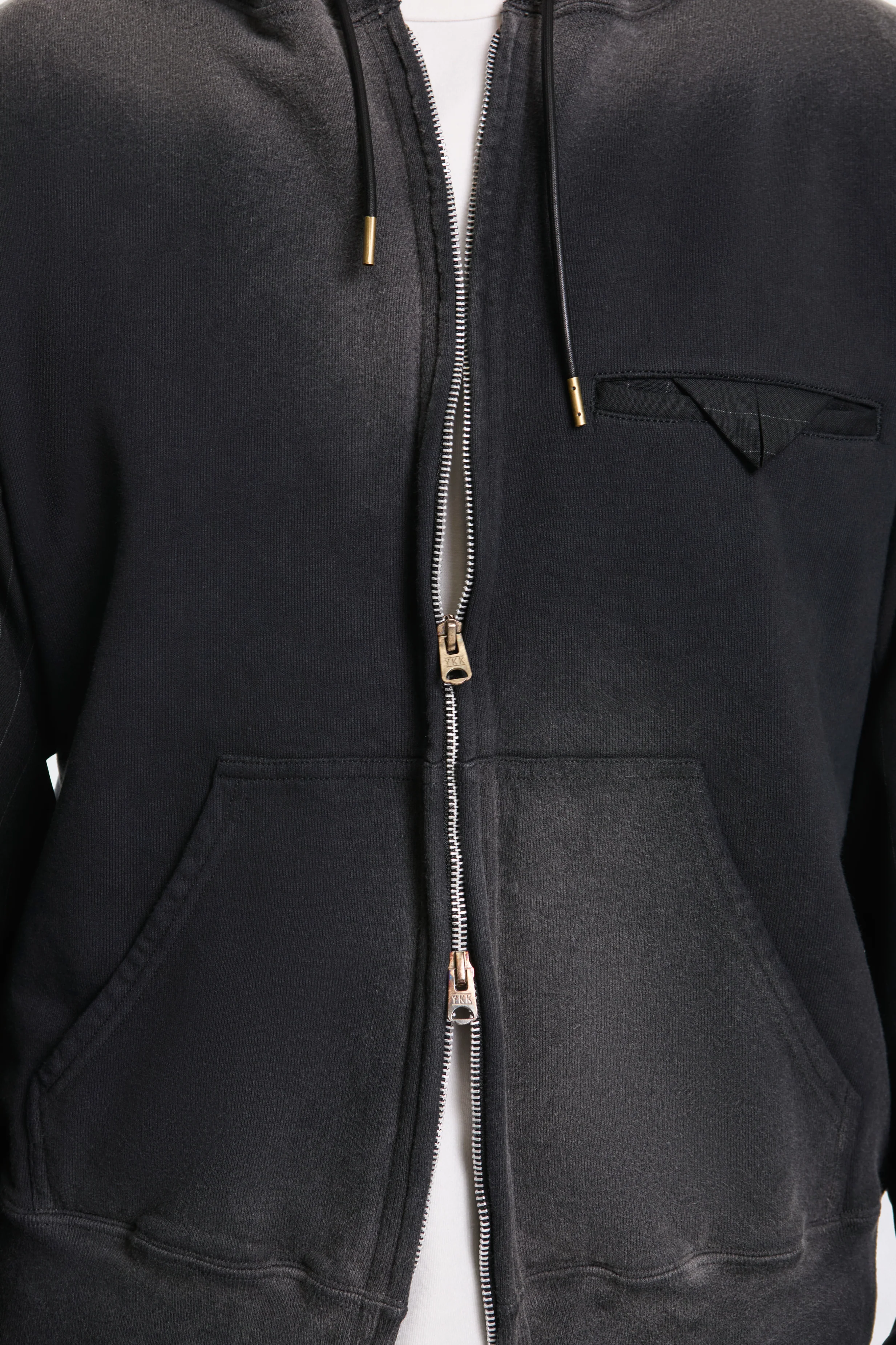 Combination Zip Hoodie Black - Image 4