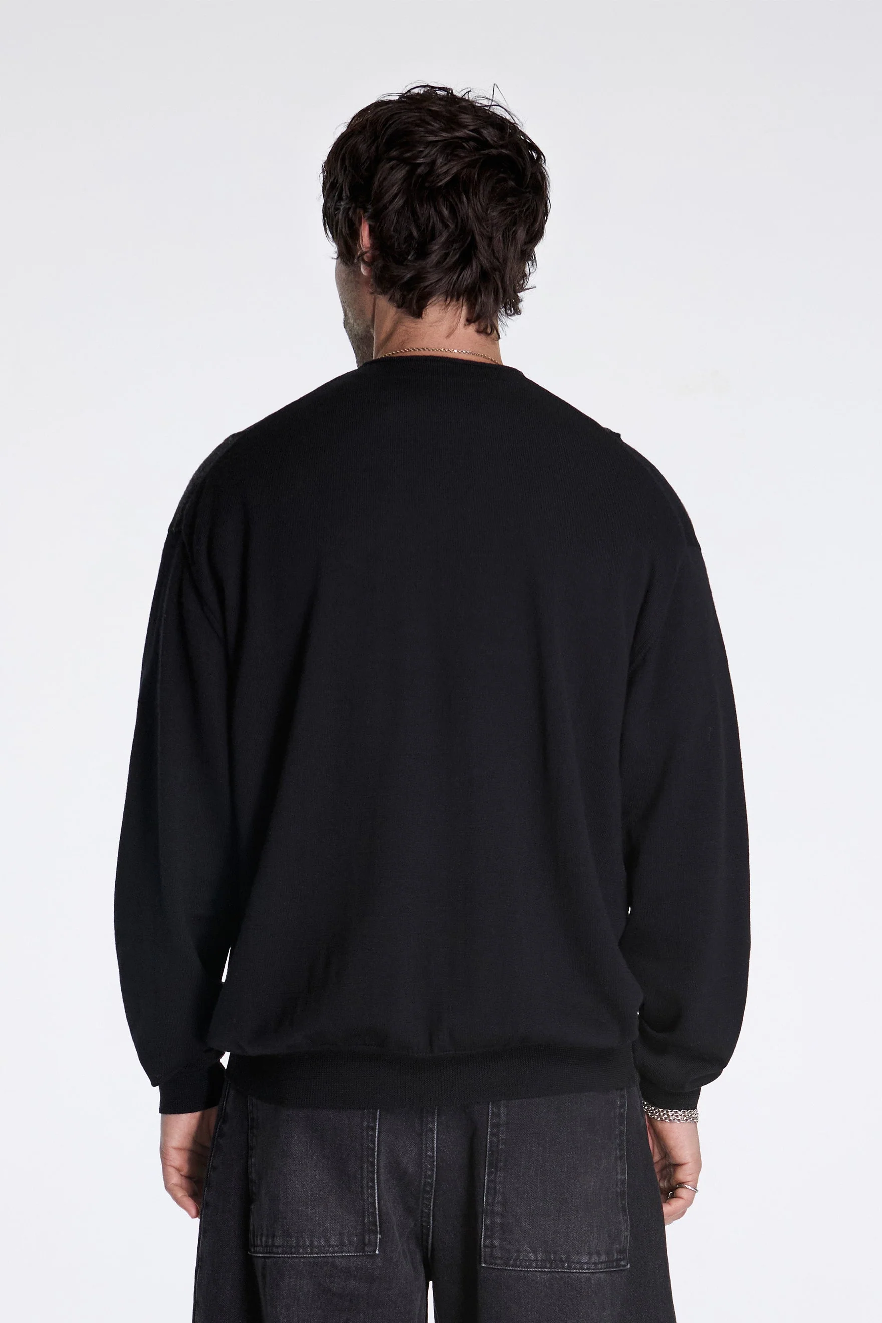 Patchwork Cardigan Black - Image 3