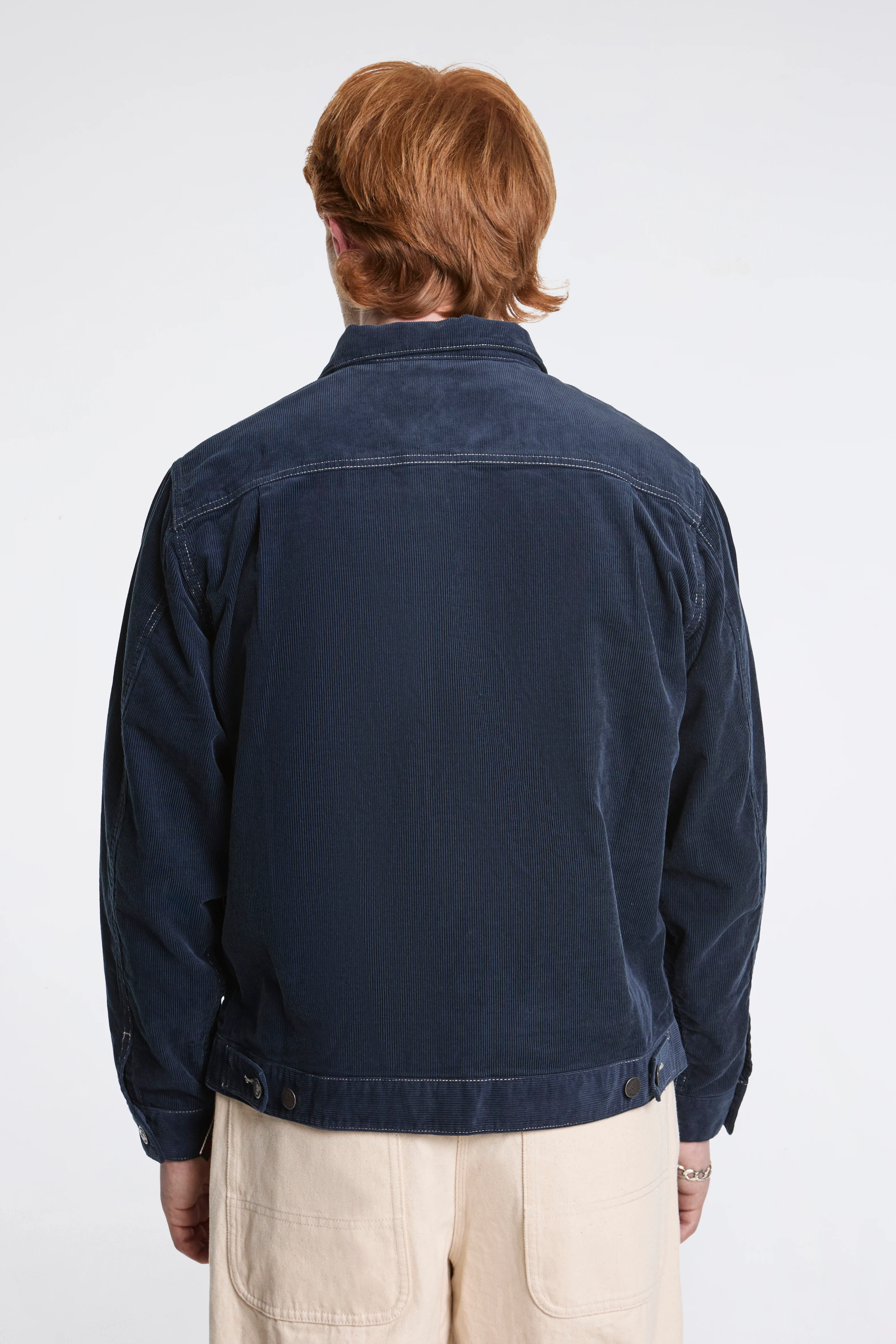 Corduroy Trucker Jacket Navy - Image 2