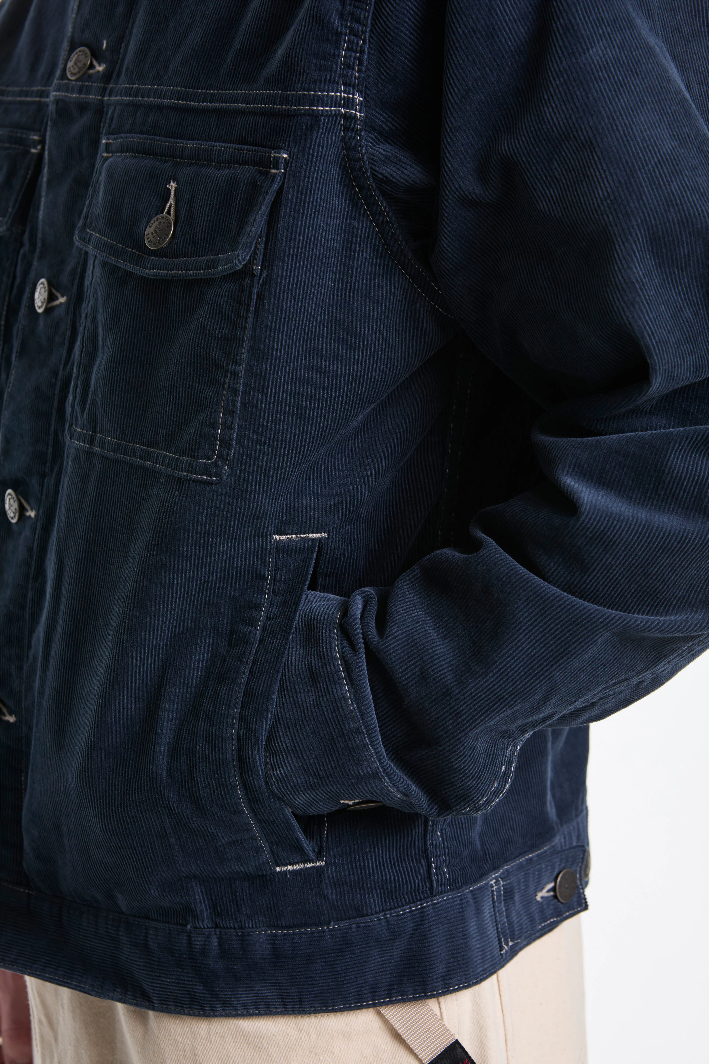 Corduroy Trucker Jacket Navy - Image 4