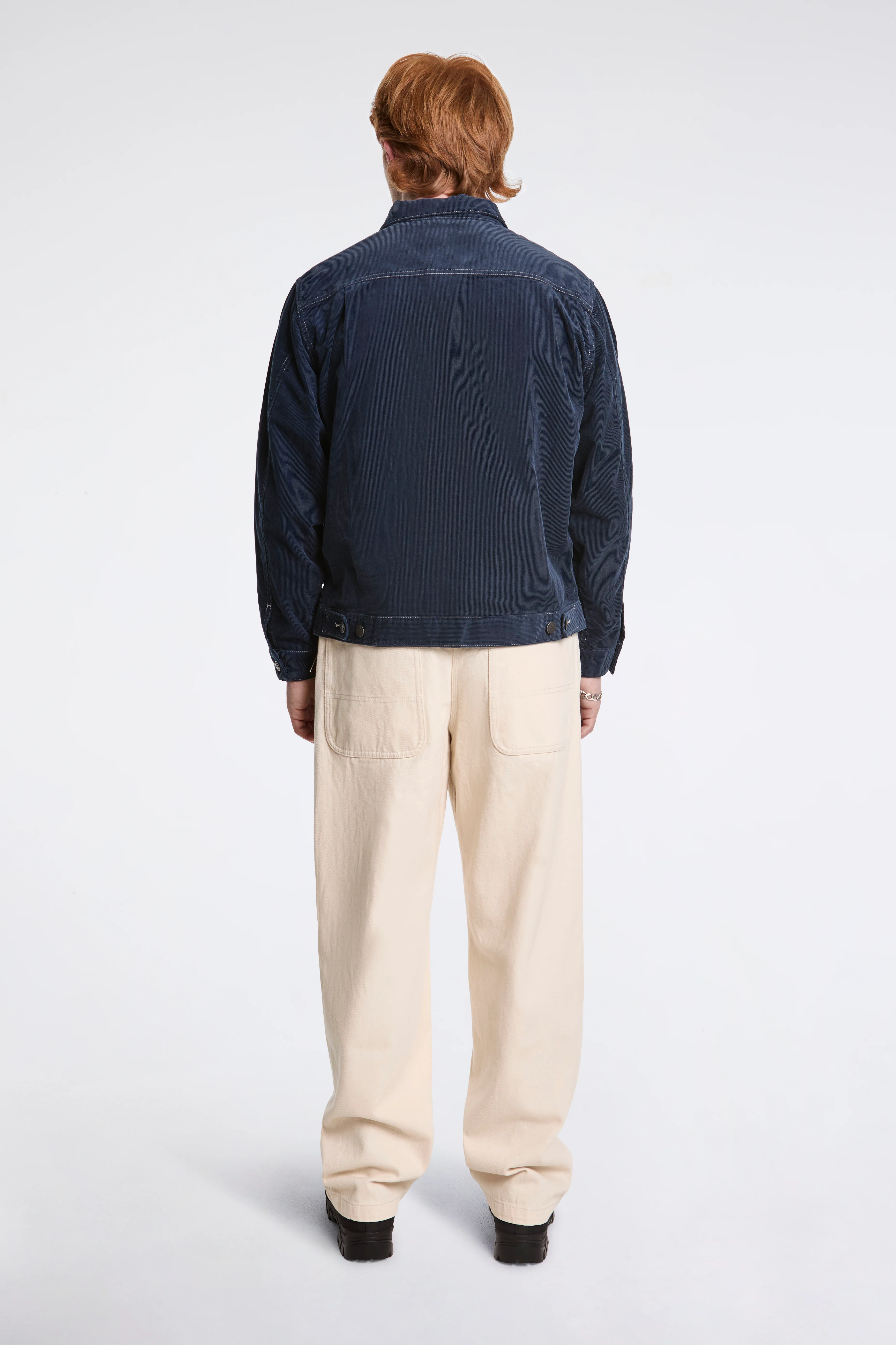 Corduroy Trucker Jacket Navy - Image 6