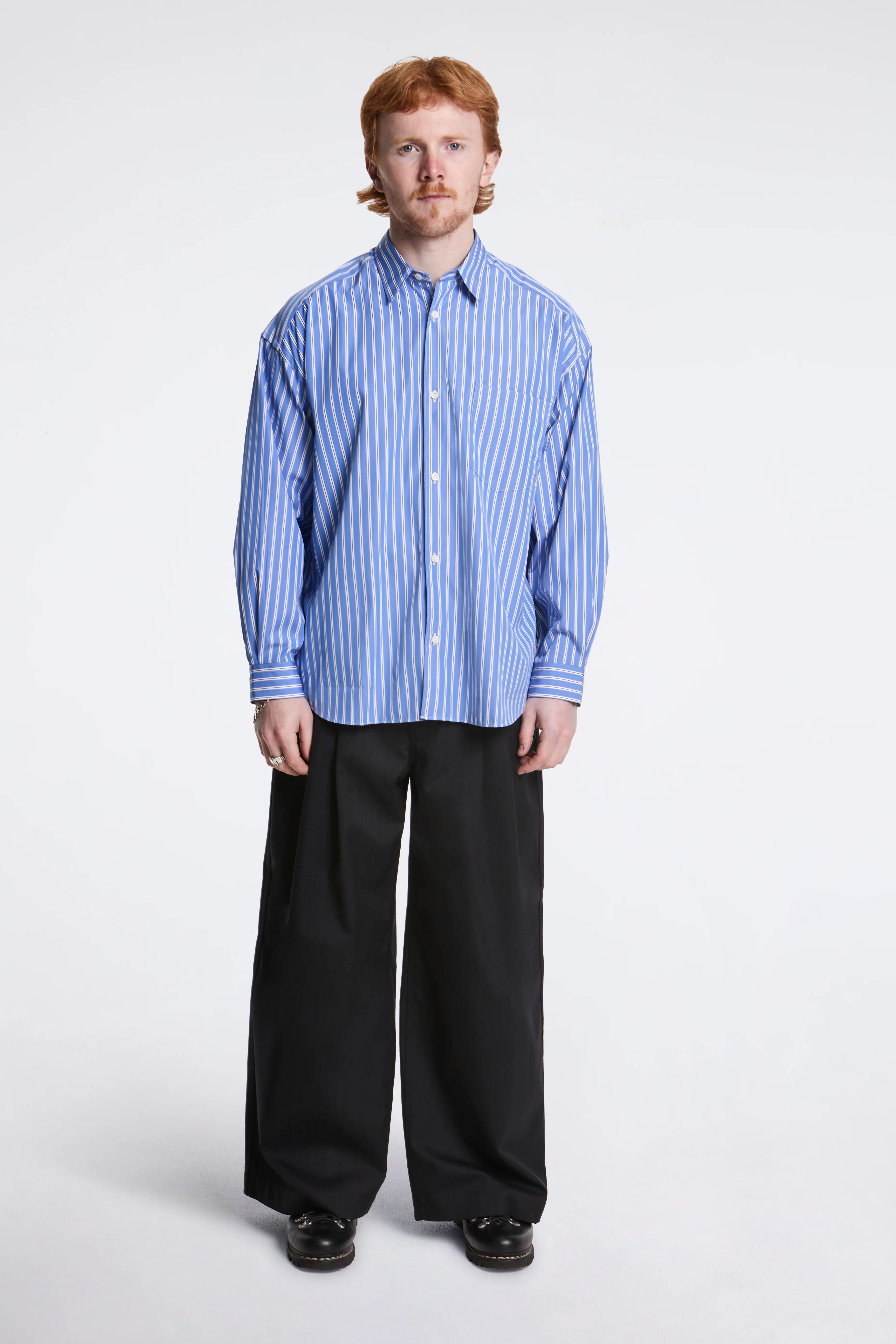 Cotton Striped Shirt Blue - Image 5