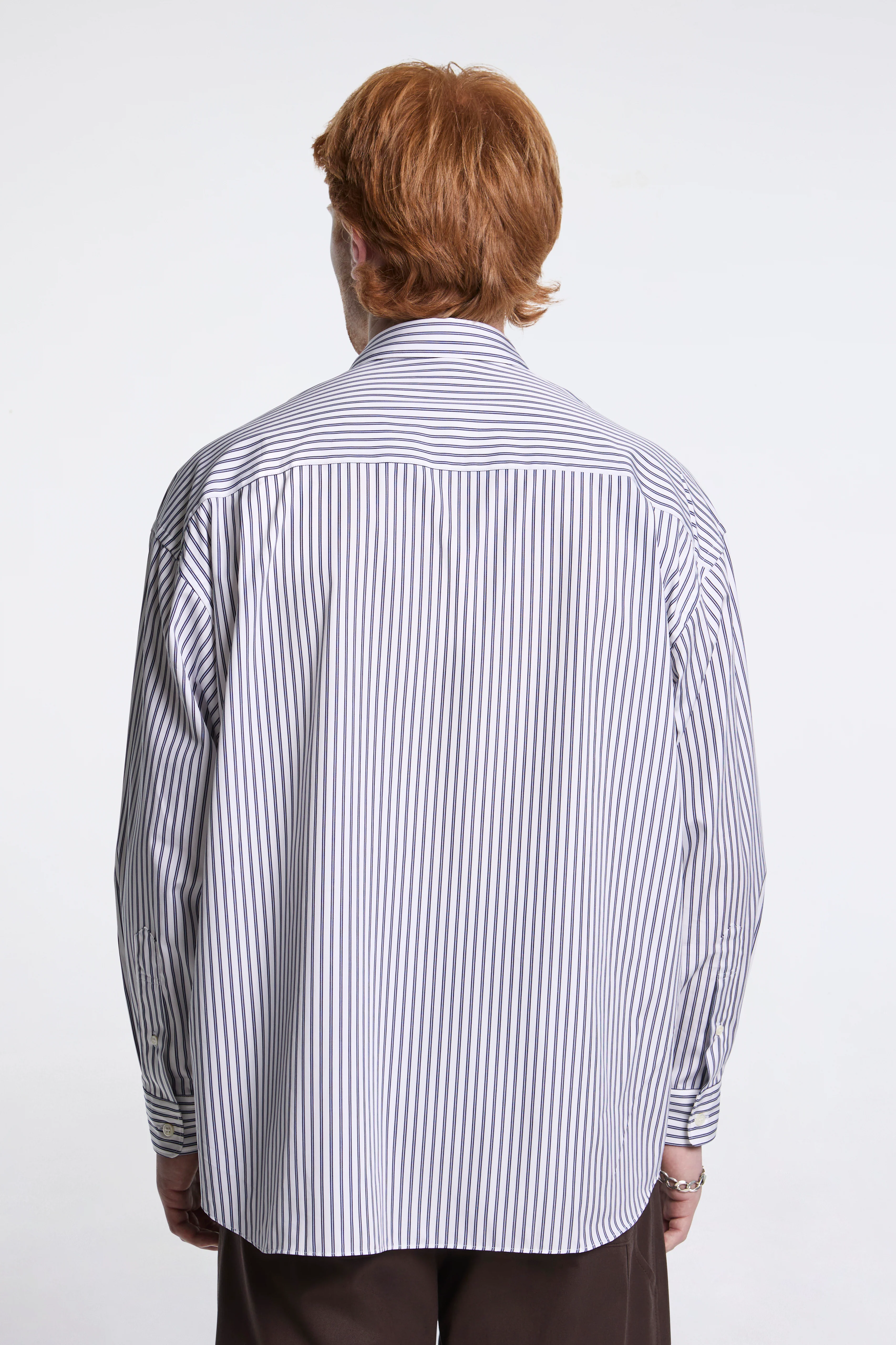 Cotton Striped Shirt White - Image 2
