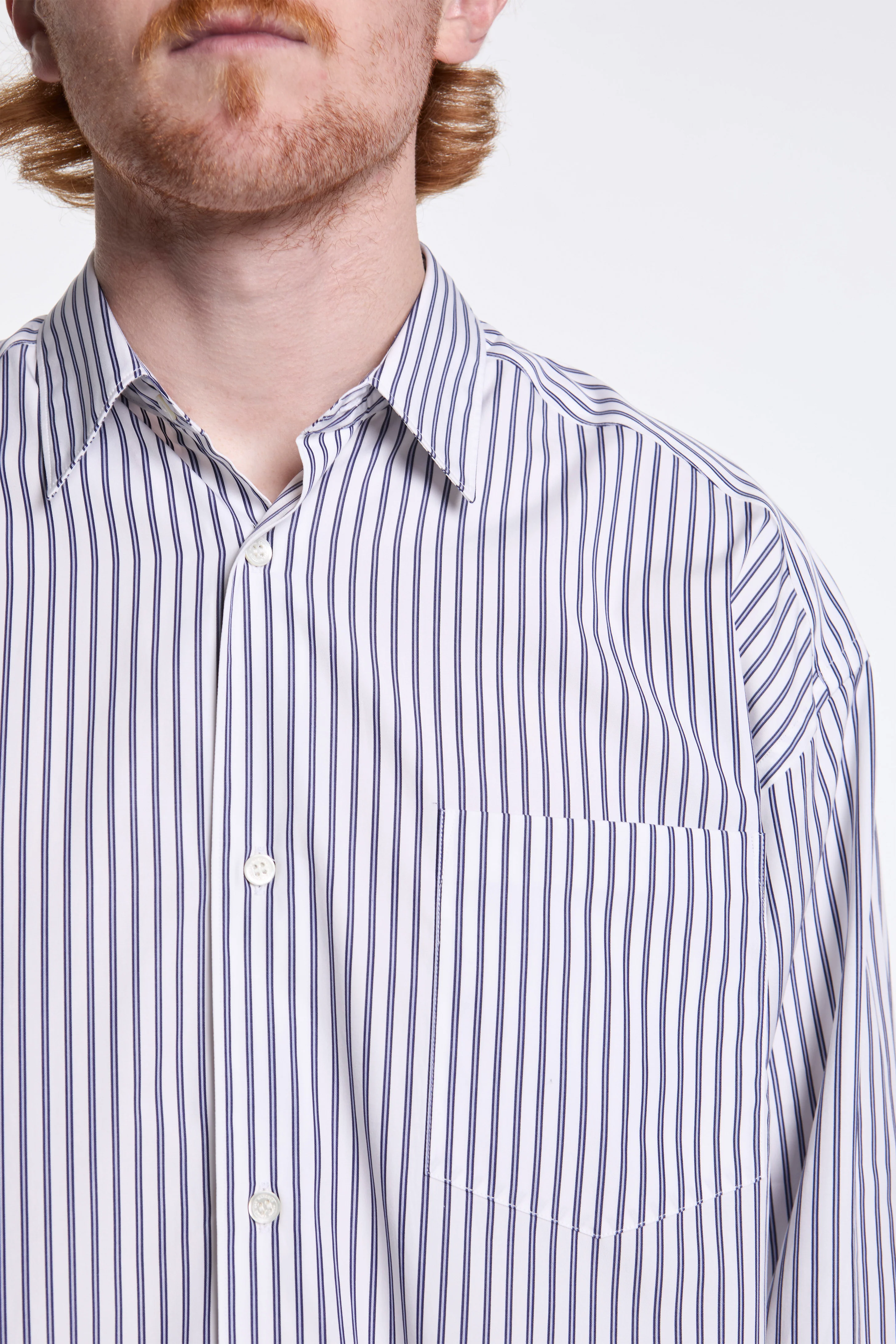 Cotton Striped Shirt White - Image 3