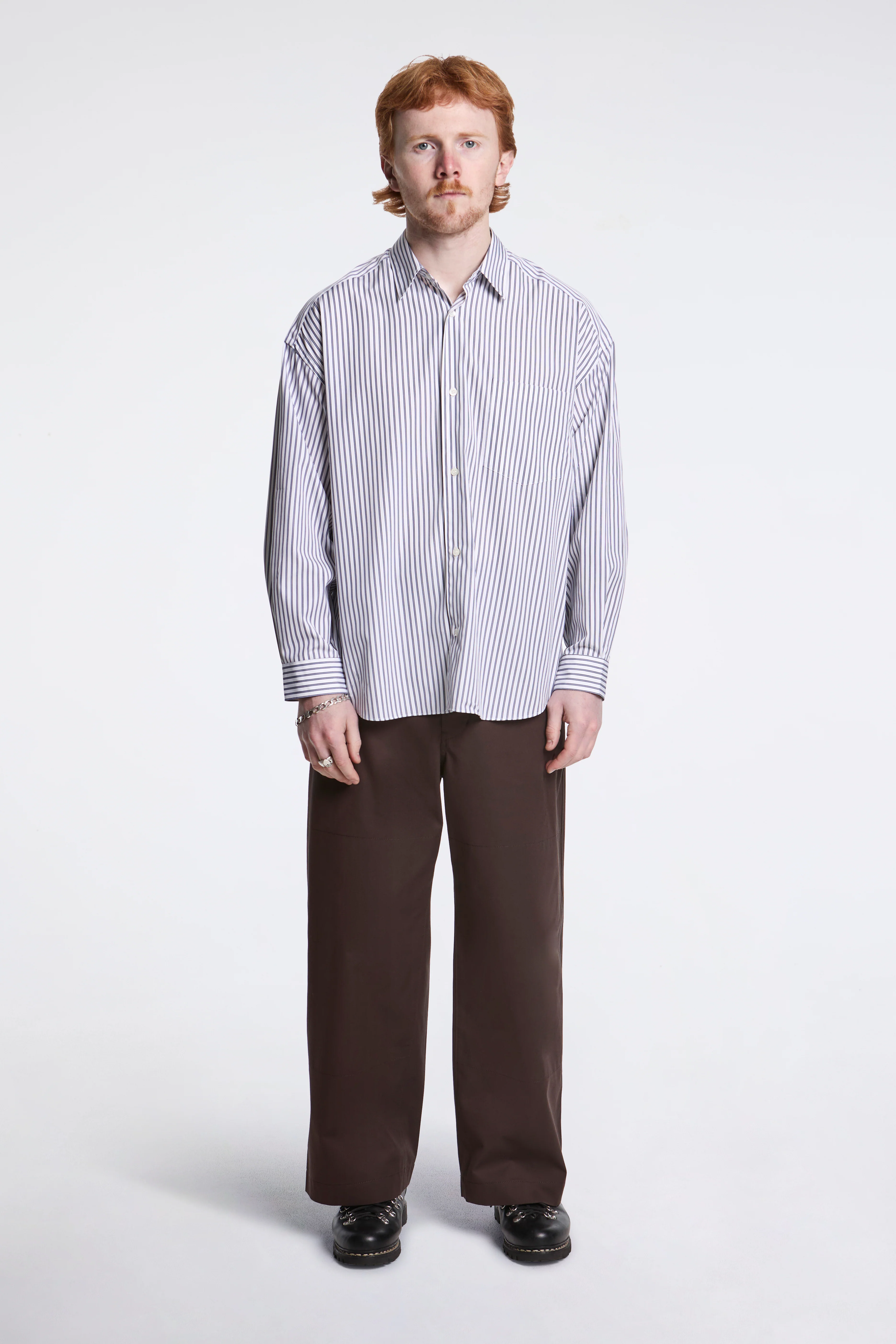 Cotton Striped Shirt White - Image 5