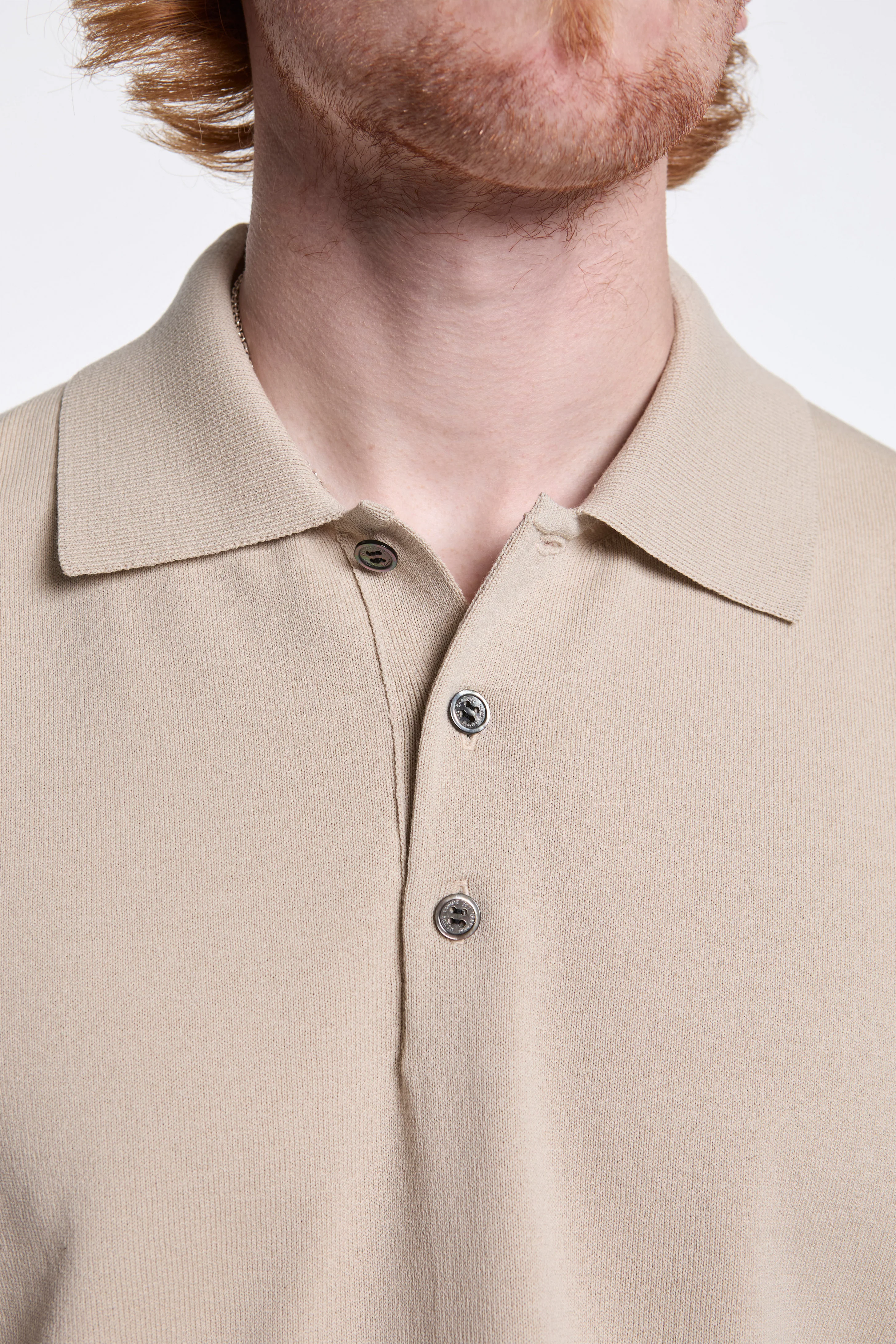 Cotton Wool Polo Beige - Image 3