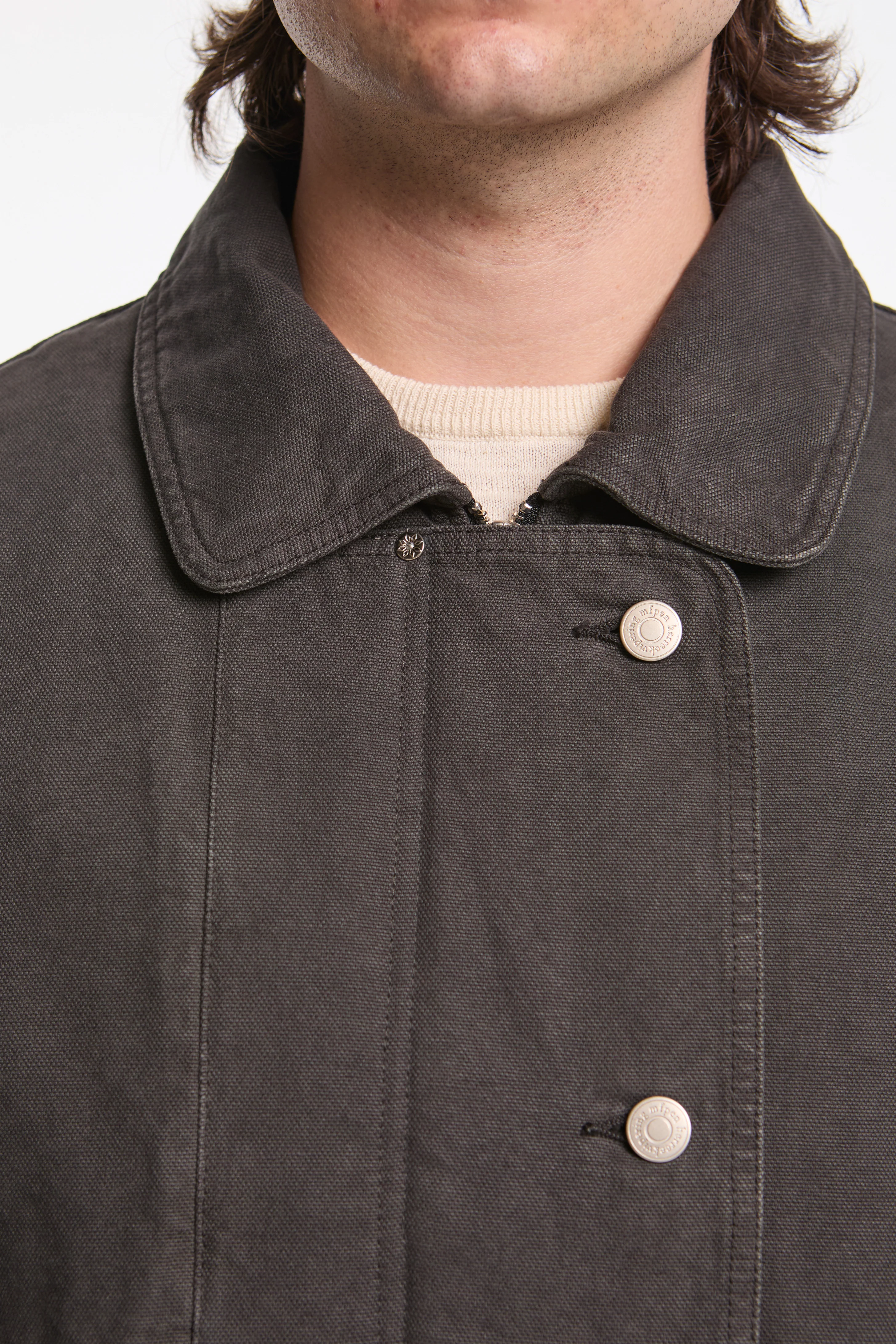 Courier Jacket Washed Grey Canvas - Image 3