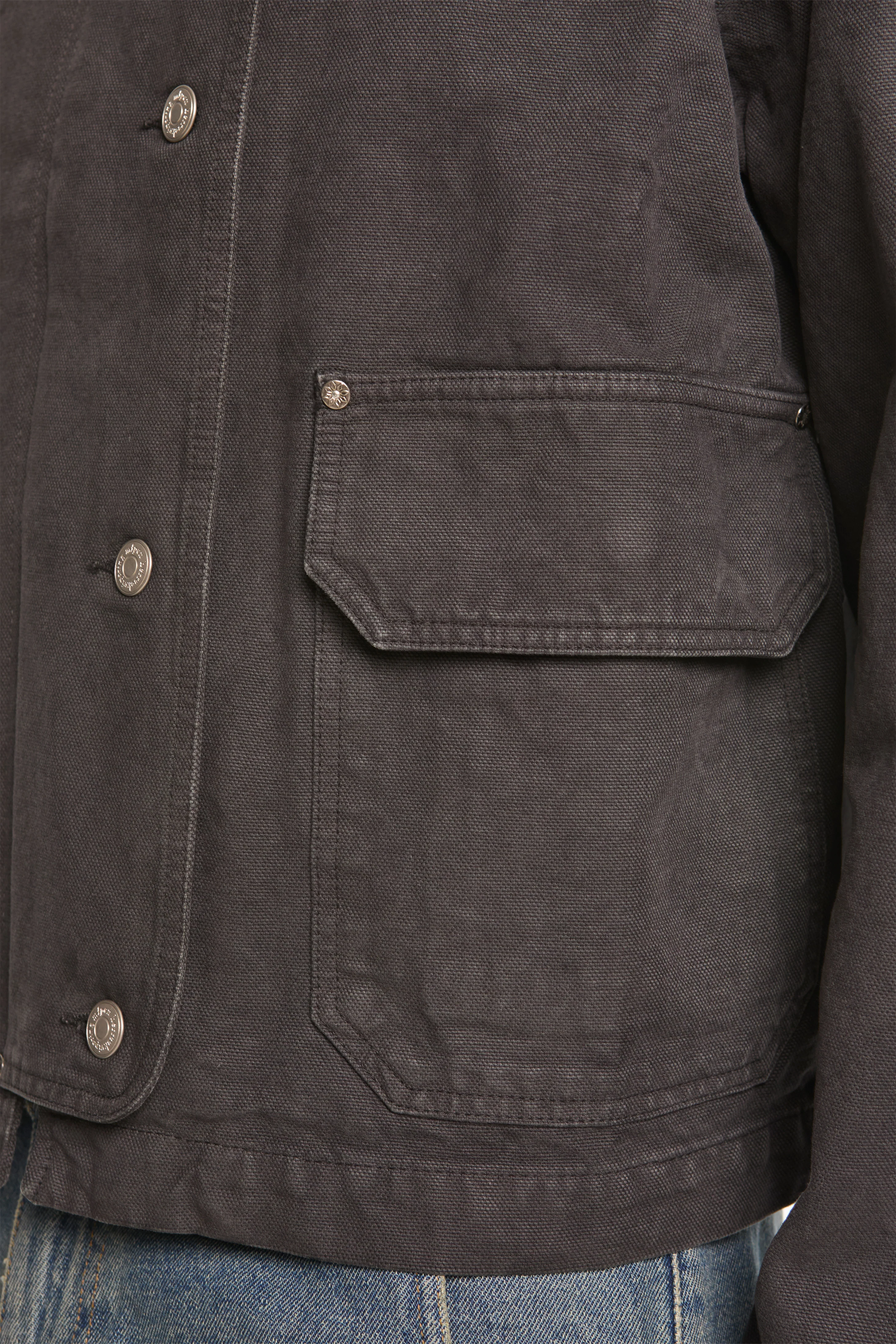 Courier Jacket Washed Grey Canvas - Image 6