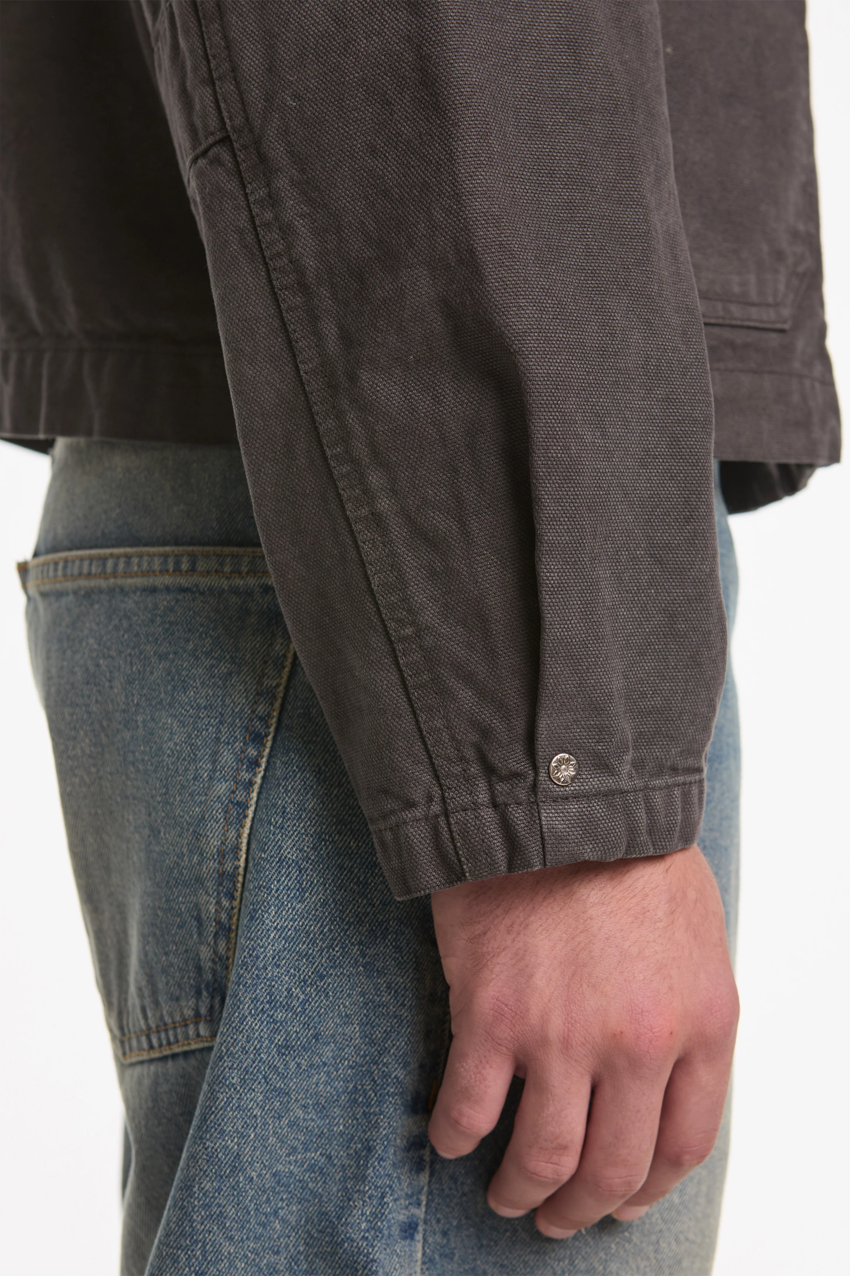 Courier Jacket Washed Grey Canvas - Image 7