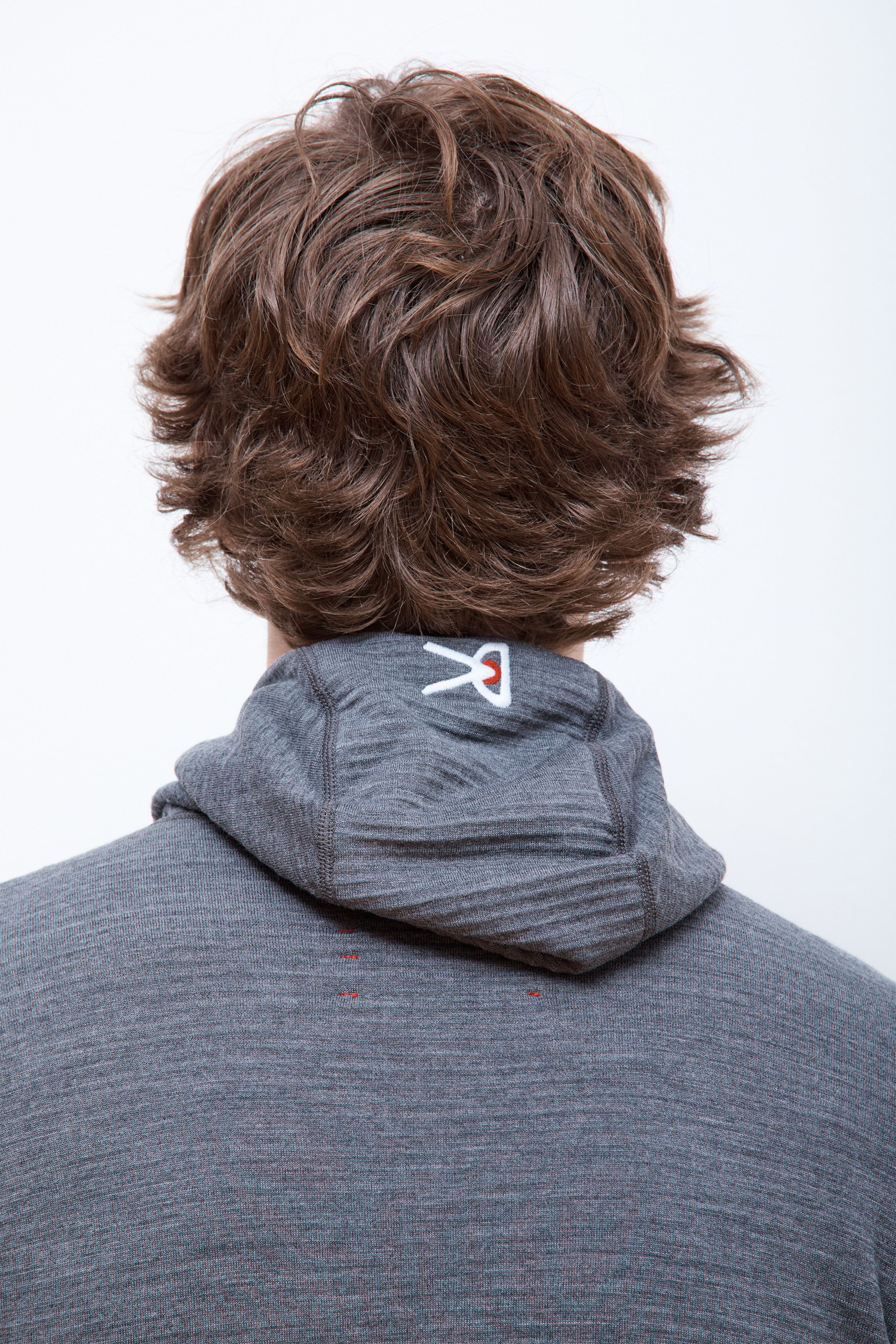Hooded Merino Grid Fleece Carbon - Image 5