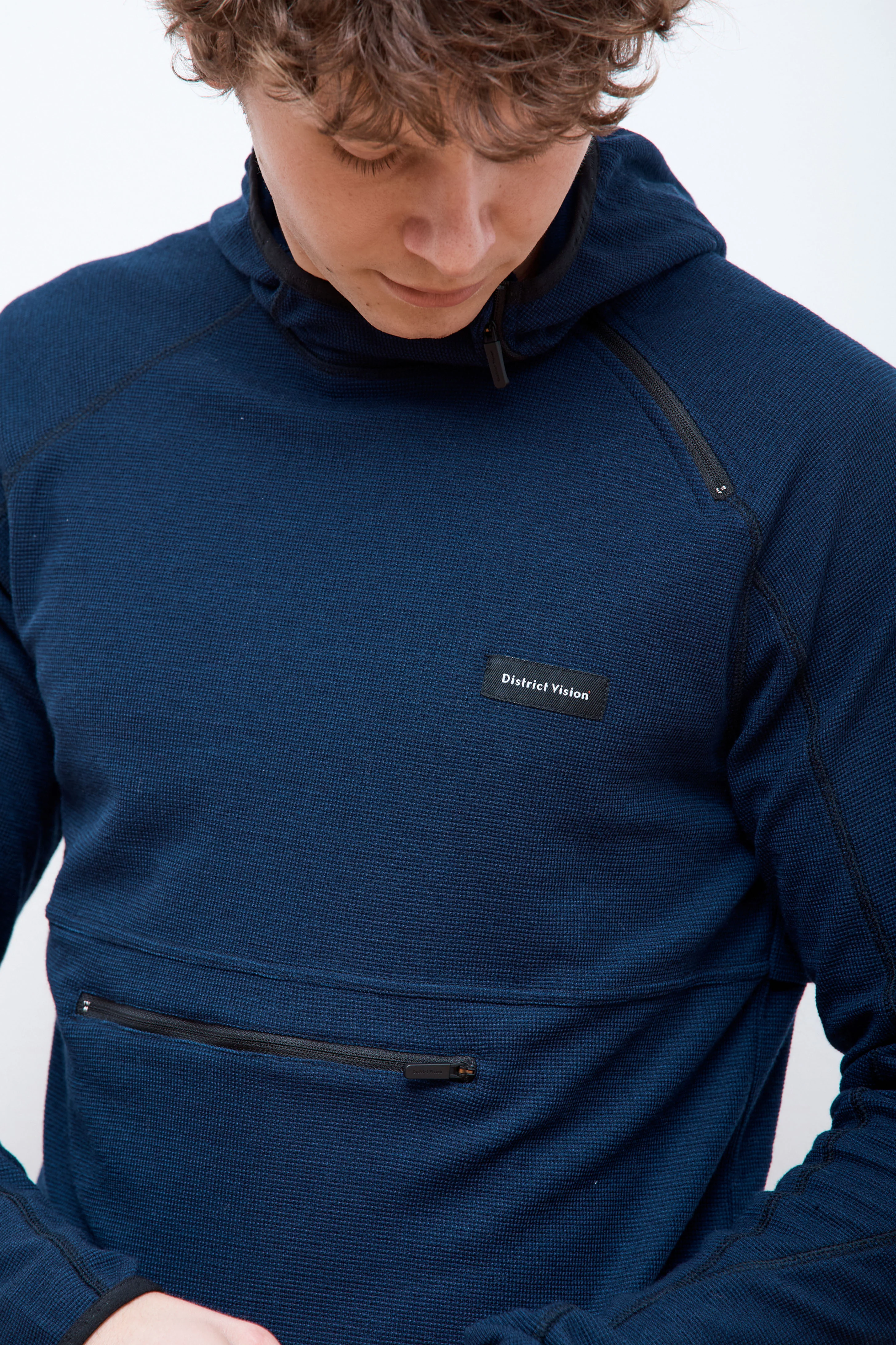 Hooded Running Midlayer Deep Navy - Image 3