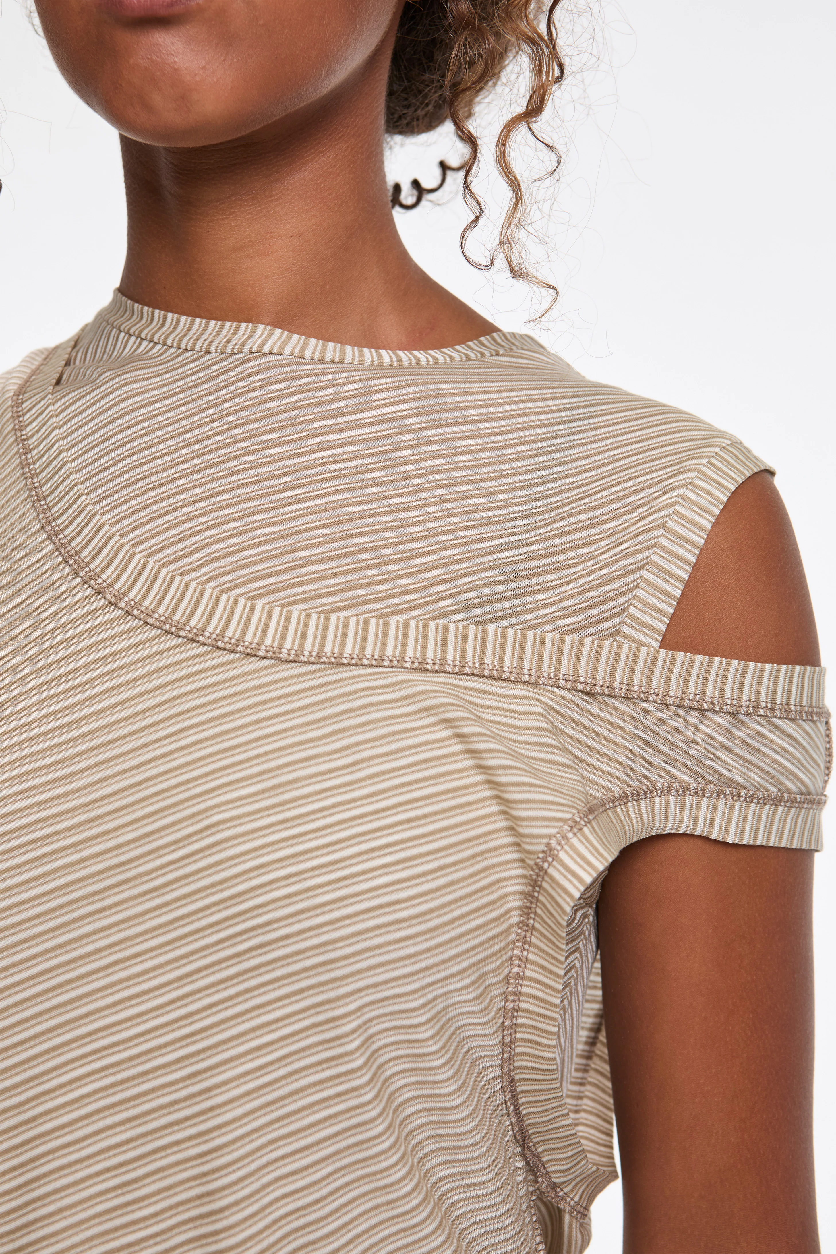 Double Layered Jersey Tank Sesame Stripe - Image 3