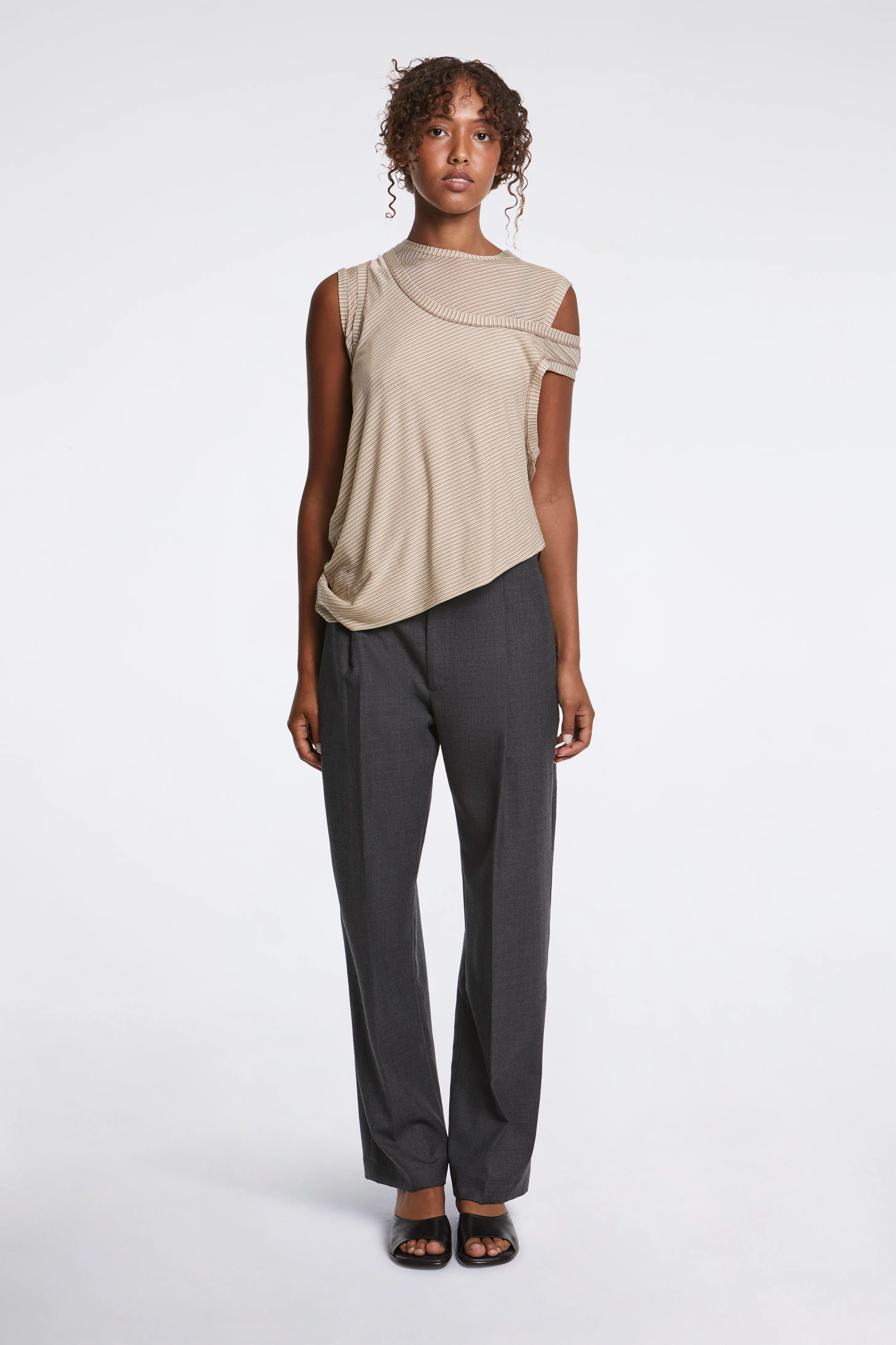 Double Layered Jersey Tank Sesame Stripe - Image 6