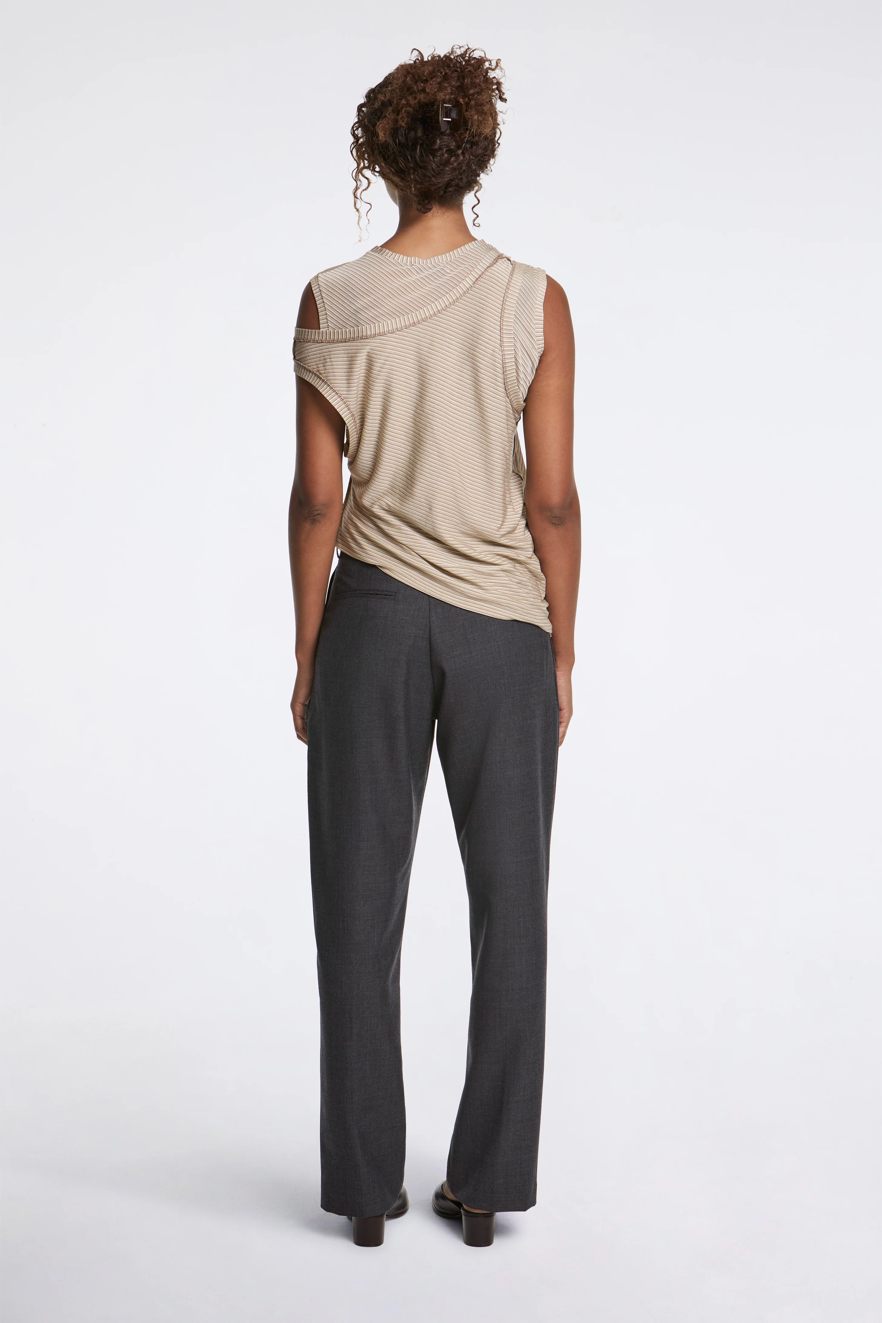 Double Pleated Trouser Slate - Image 6
