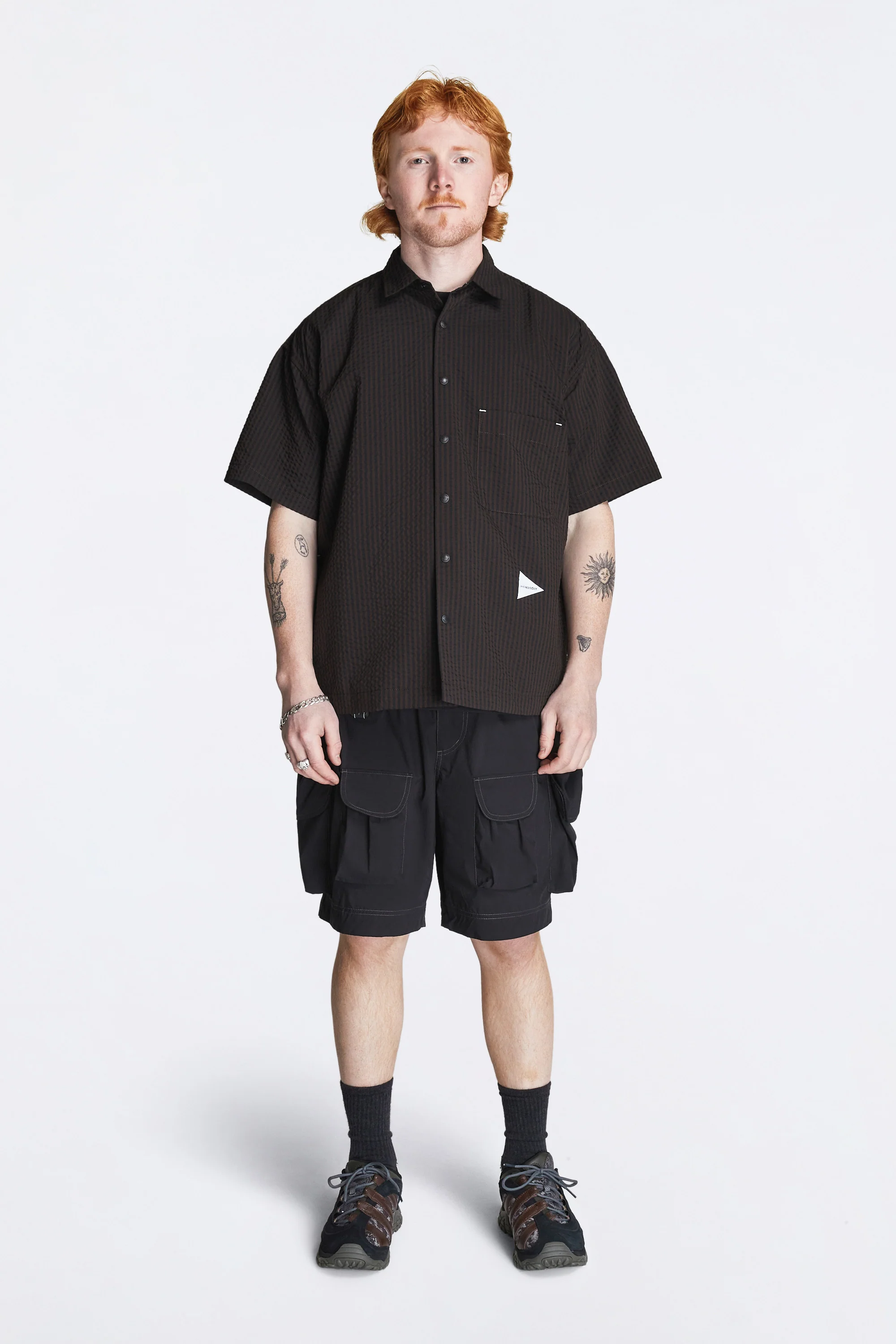 Dry Seersucker SS Shirt Brown - Image 4