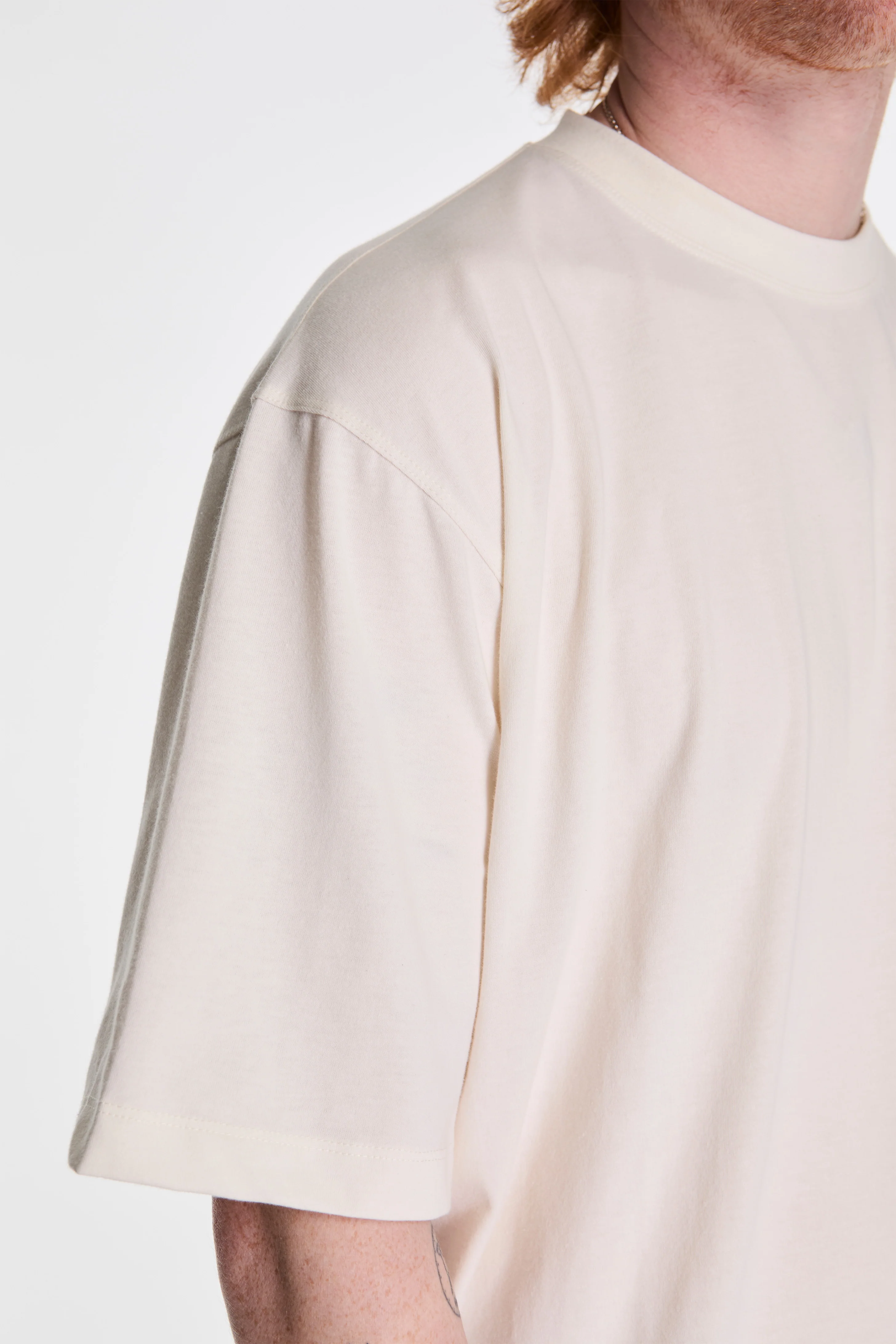 Box Fit T-Shirt Ecru - Image 3