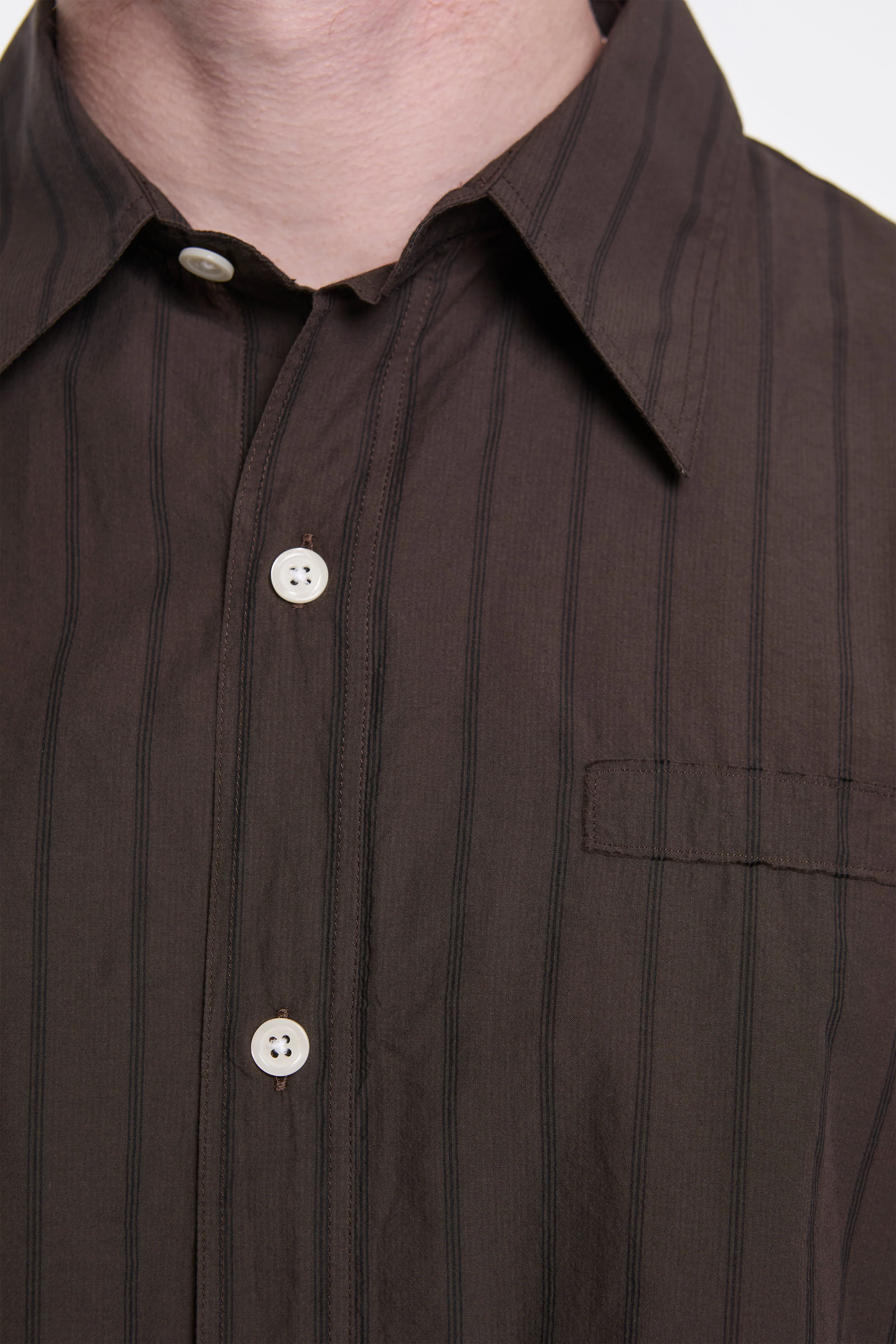 Essay Shirt Dark Brown Triple Stripe - Image 3