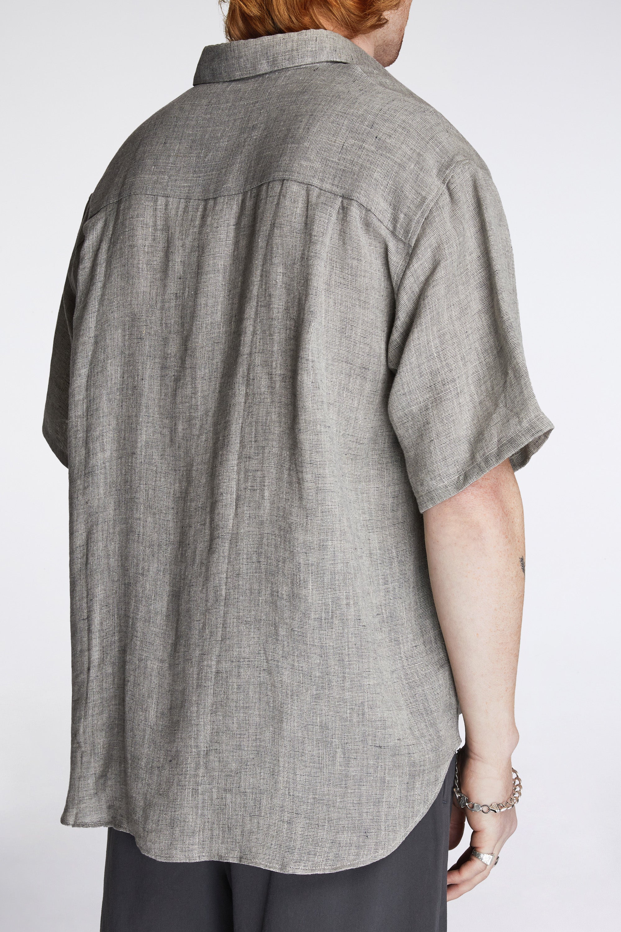 Eternal SS Shirt Linen Mesh Grey Mix - Image 4