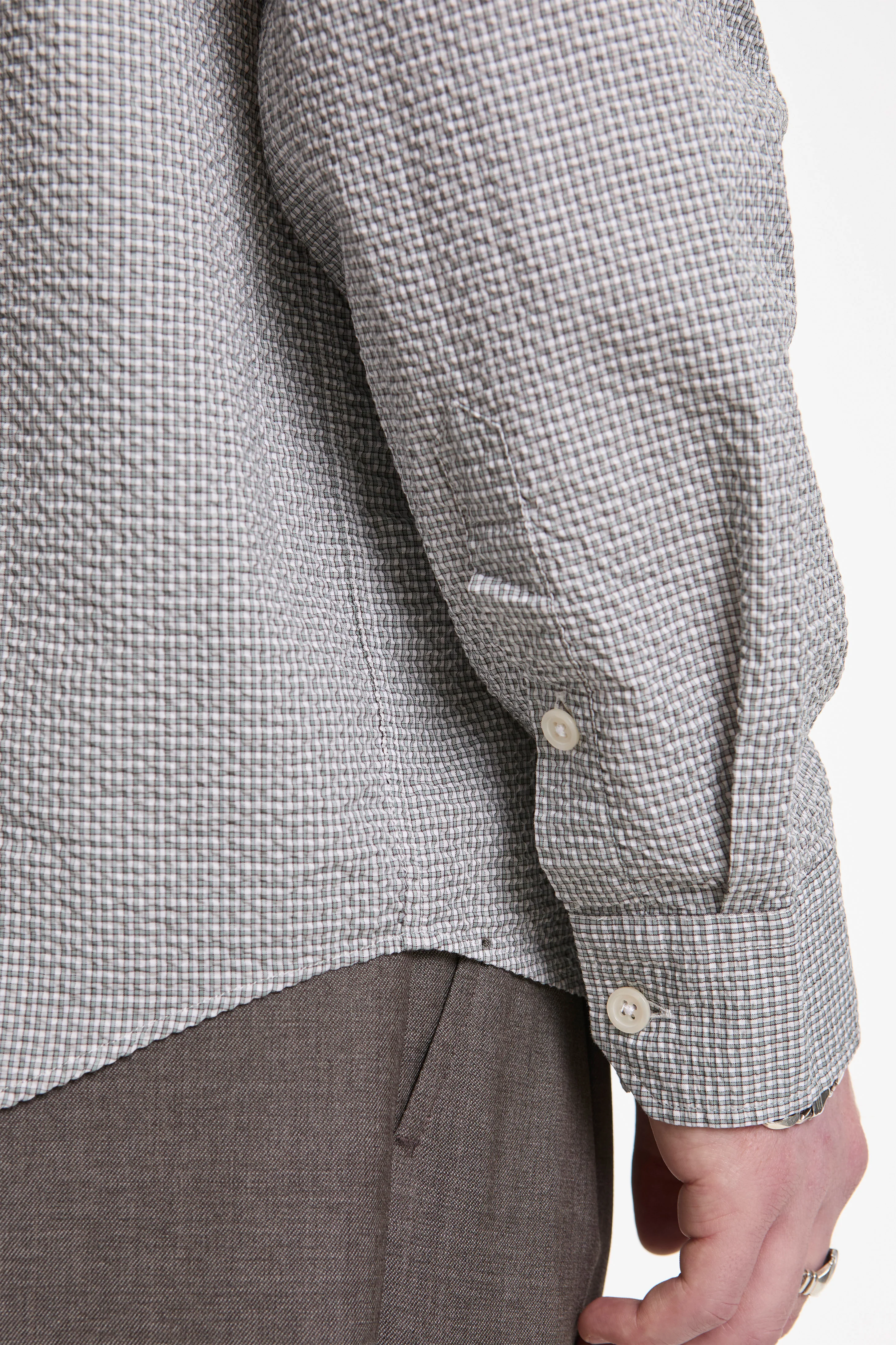 Executive Shirt Textured Bottle Grey Check - Image 4