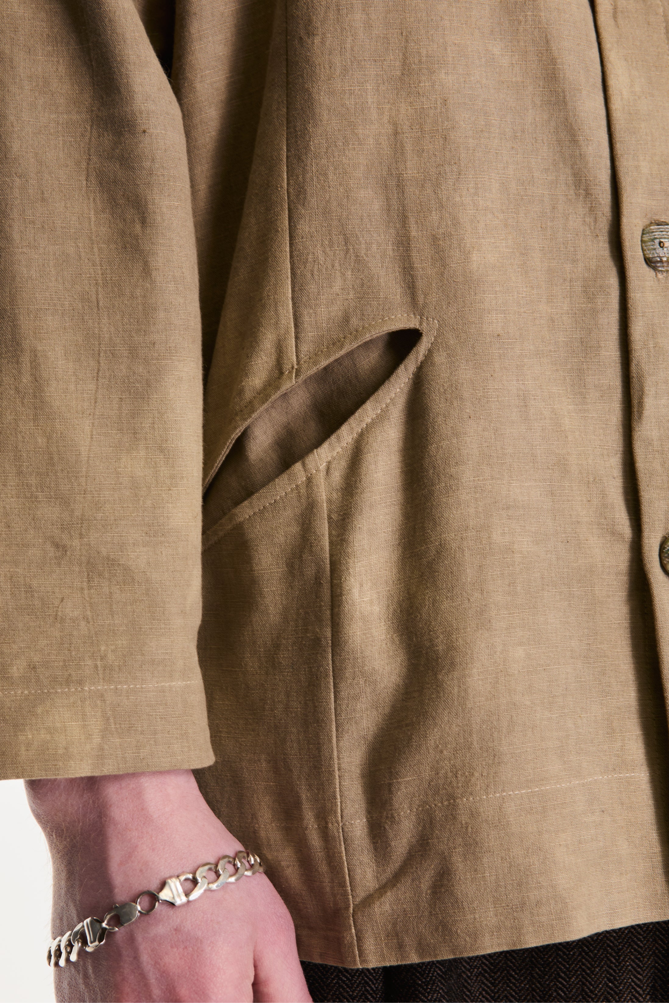 Farmer Shirt Linen Cotton Blend Light Green - Image 3