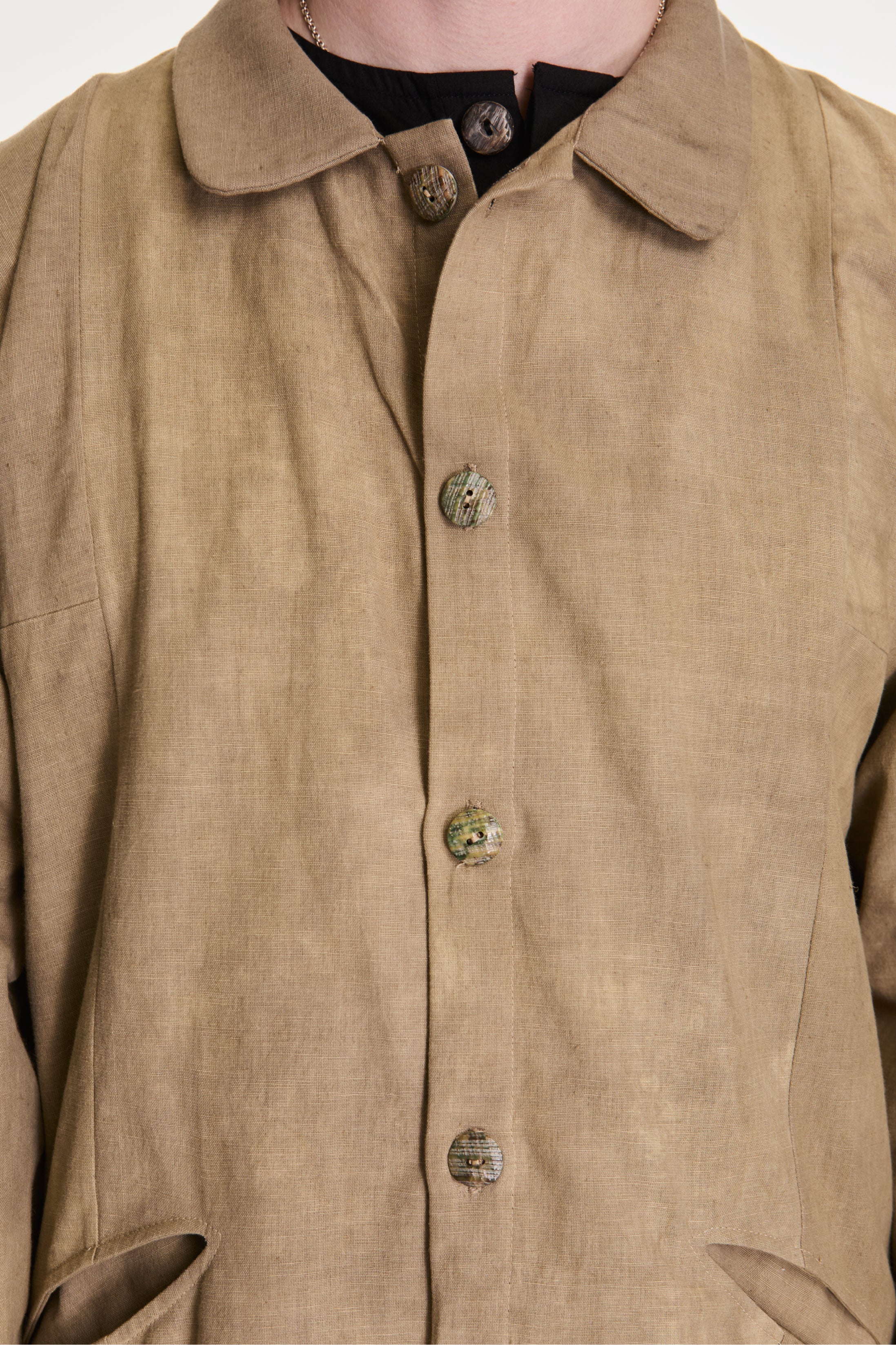 Farmer Shirt Linen Cotton Blend Light Green - Image 4
