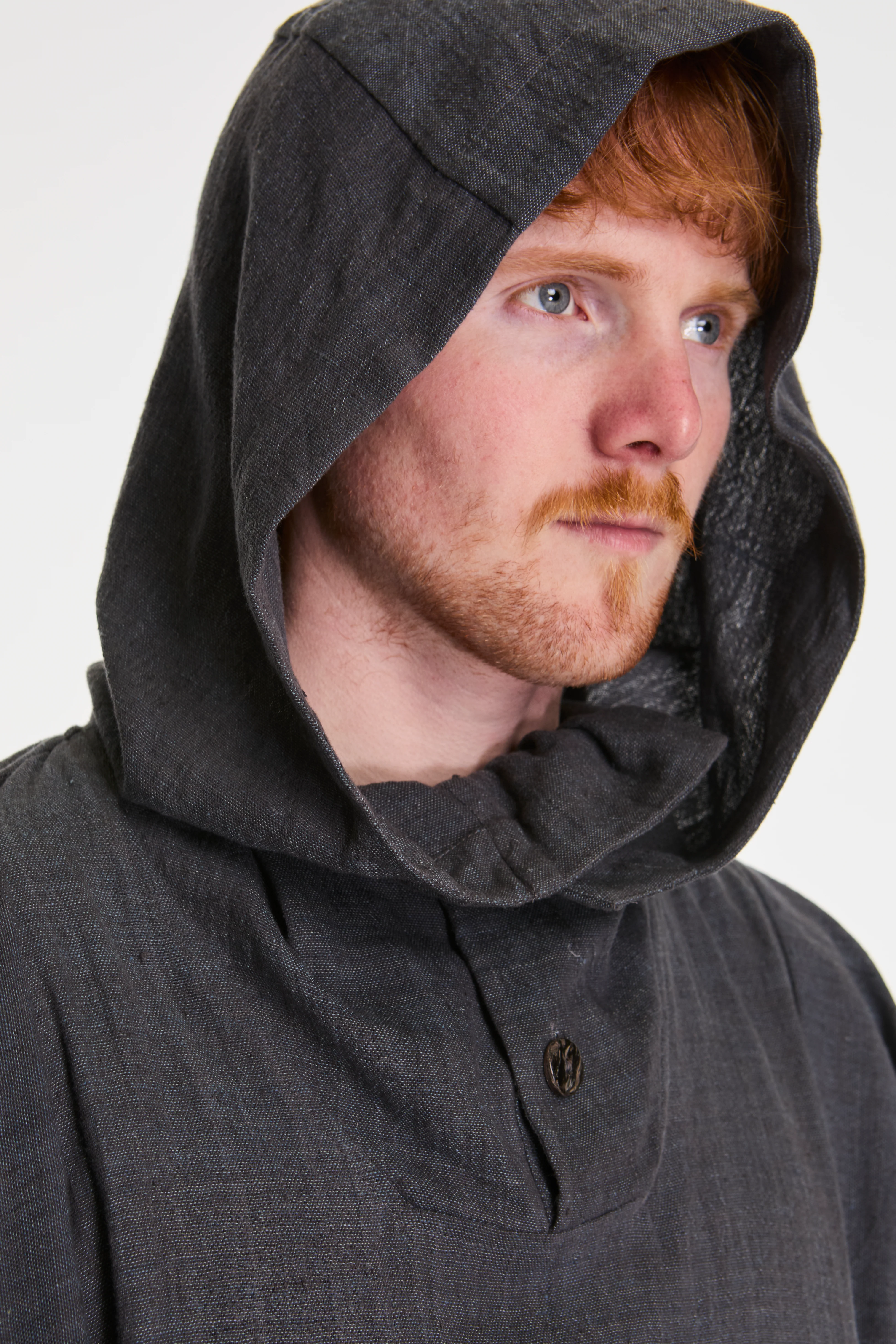Fisherman Hoodie Handwoven Indigo & Iron Dyed - Image 3