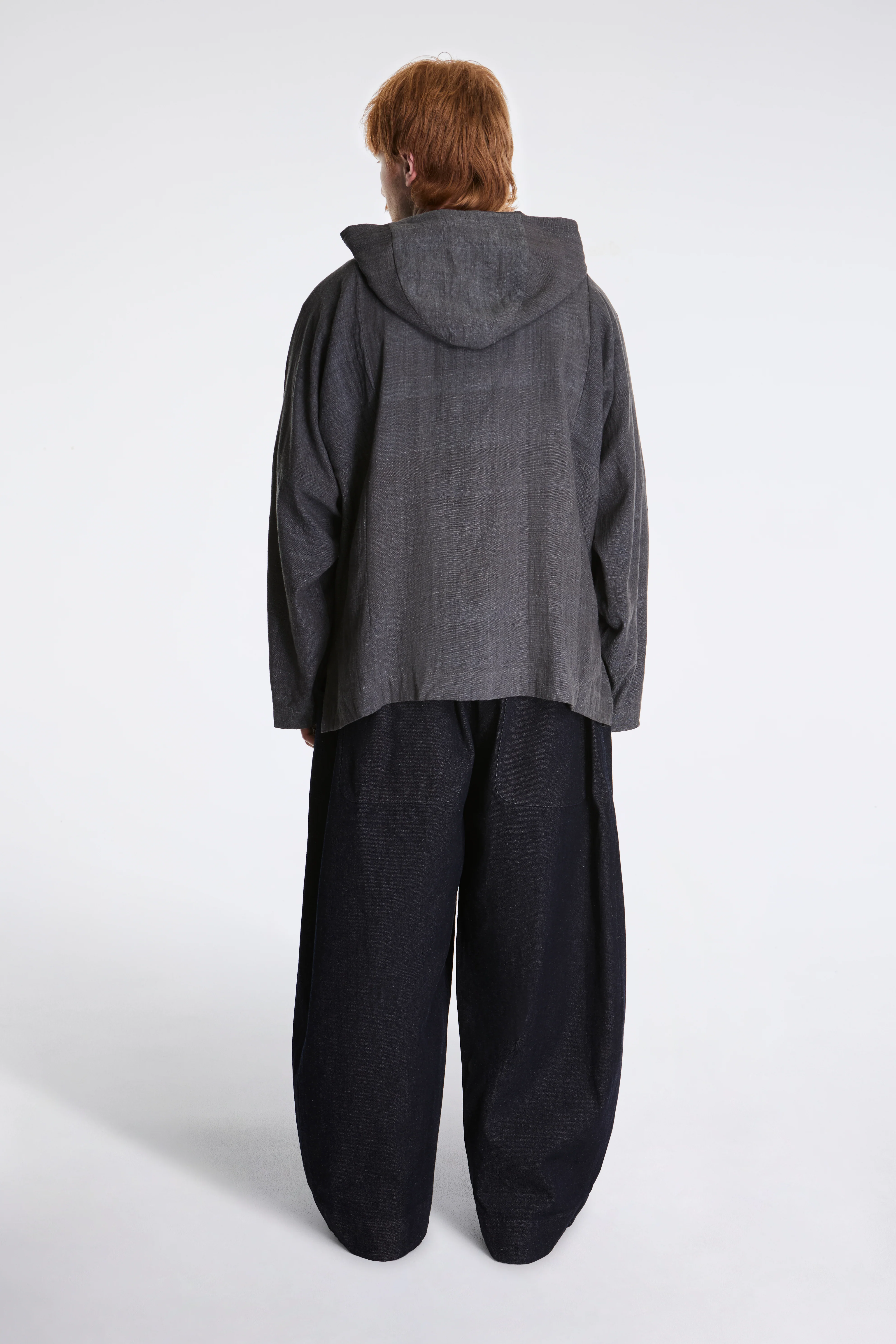 Fisherman Hoodie Handwoven Indigo & Iron Dyed - Image 5