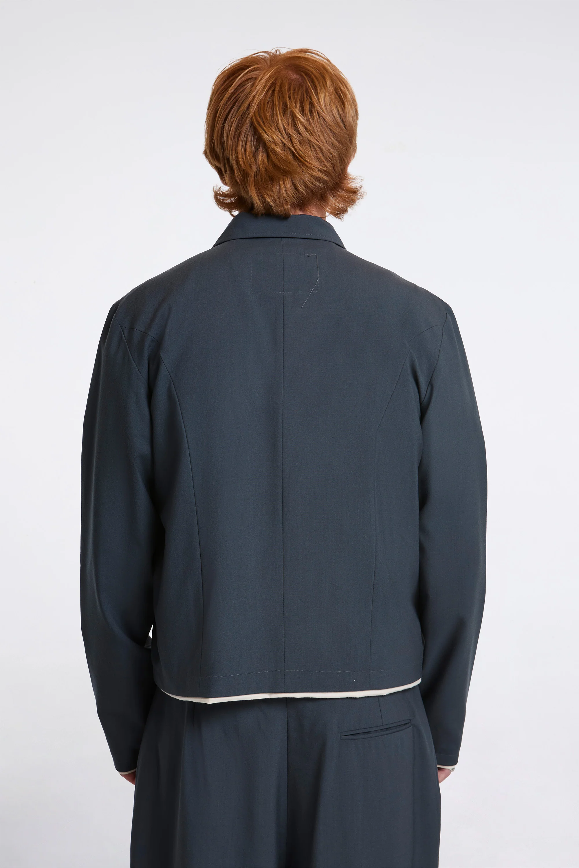 Fitted Zip Jacket Petrol - Image 2