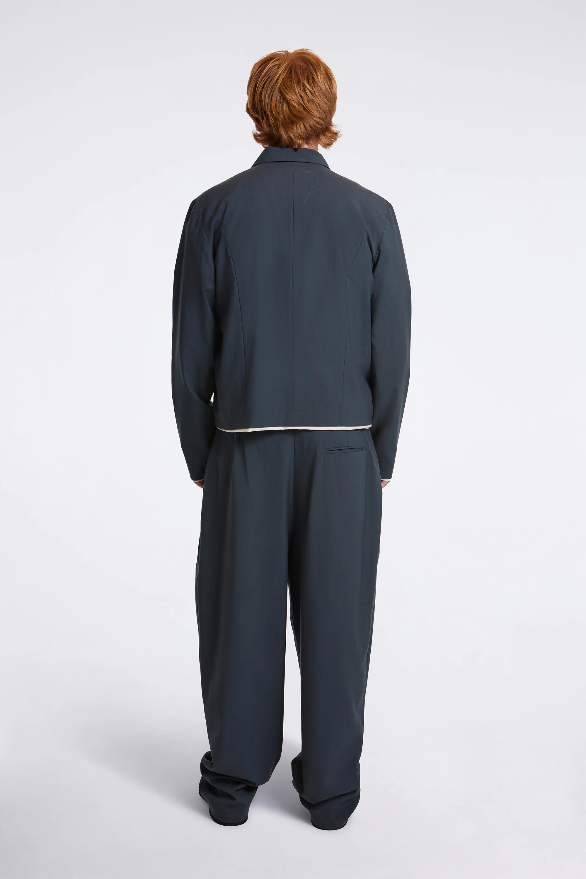 Fitted Zip Jacket Petrol - Image 7