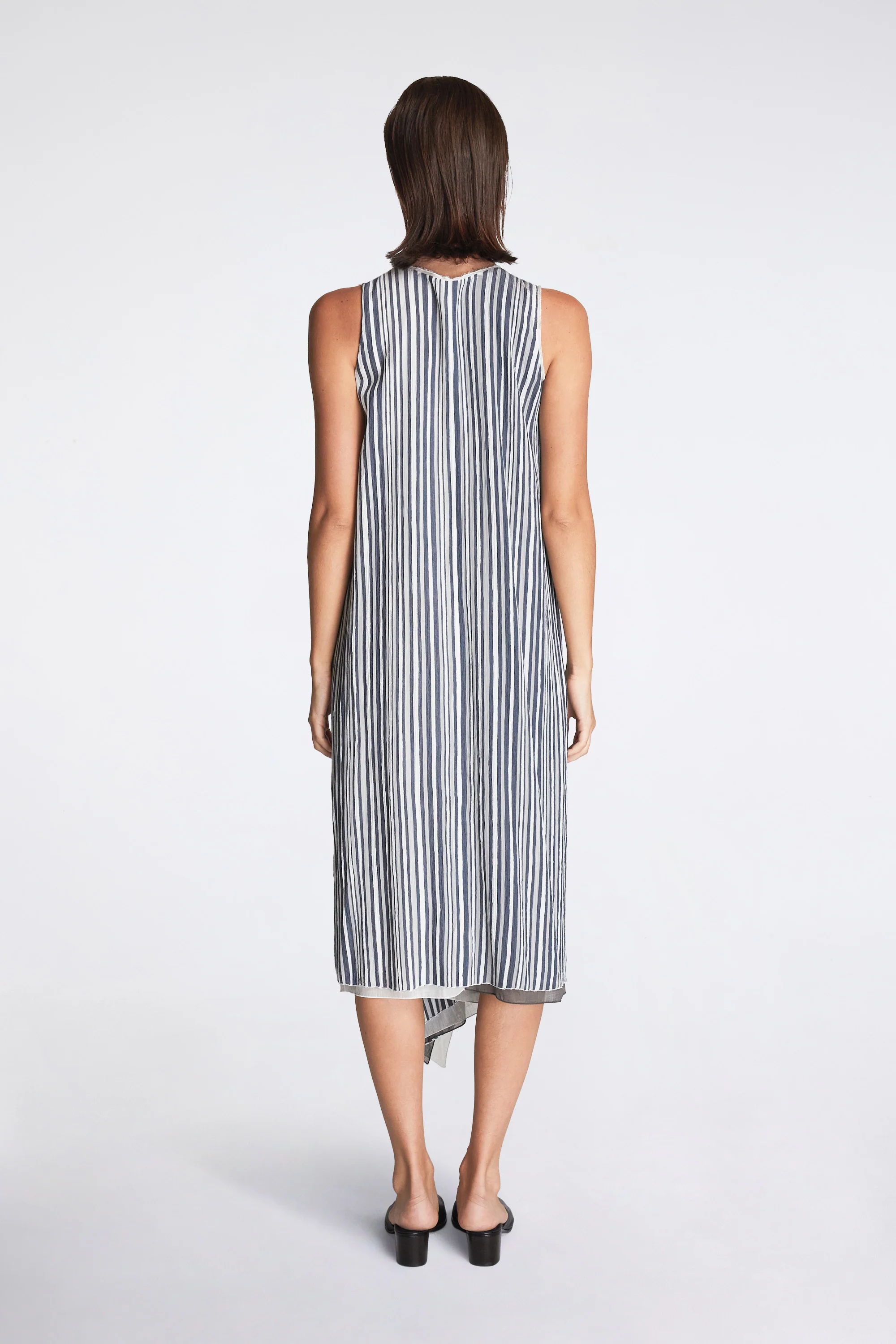 Fringed Temple Dress Cloud Stripe Navy - Image 2