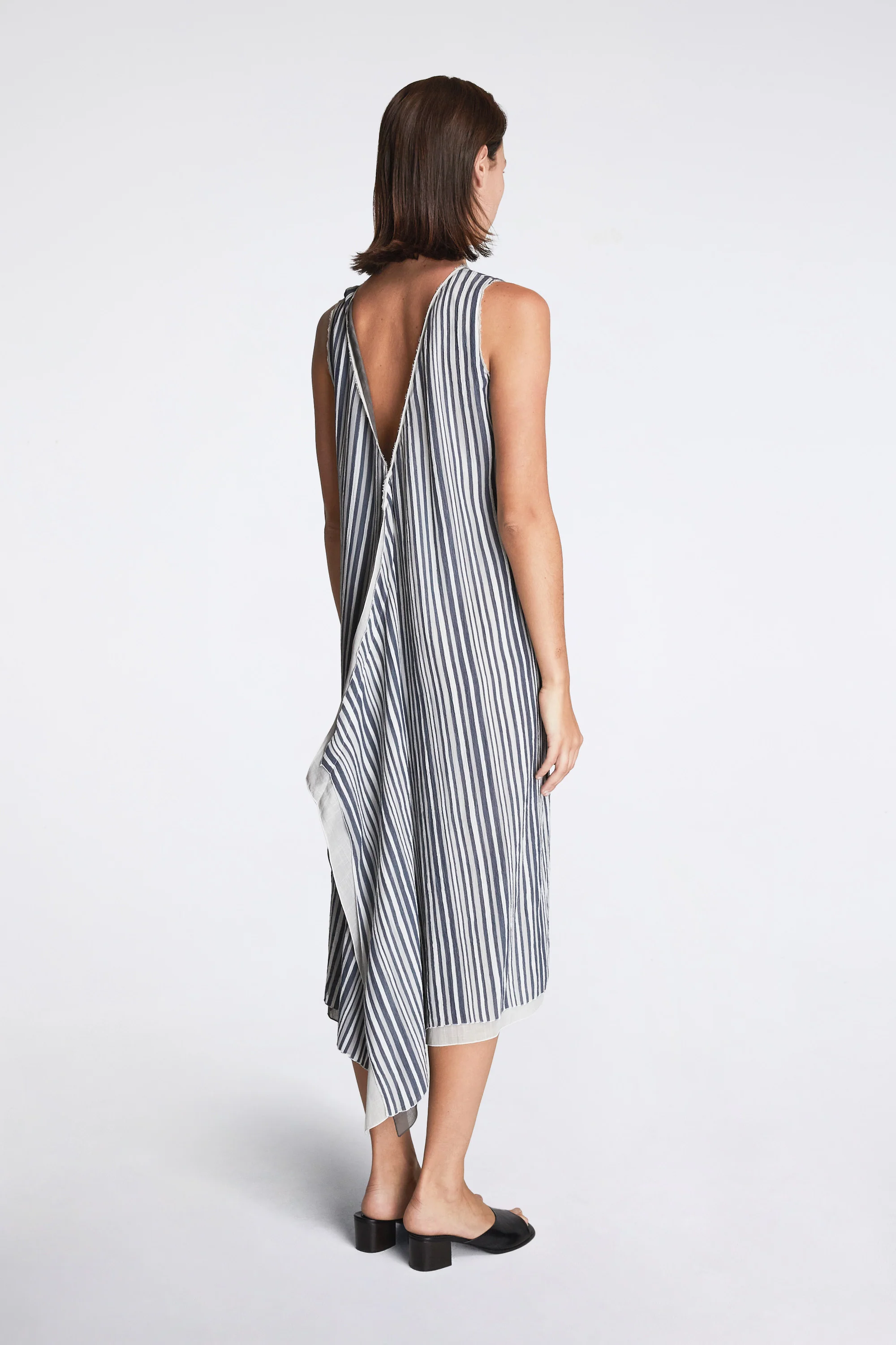 Fringed Temple Dress Cloud Stripe Navy - Image 5